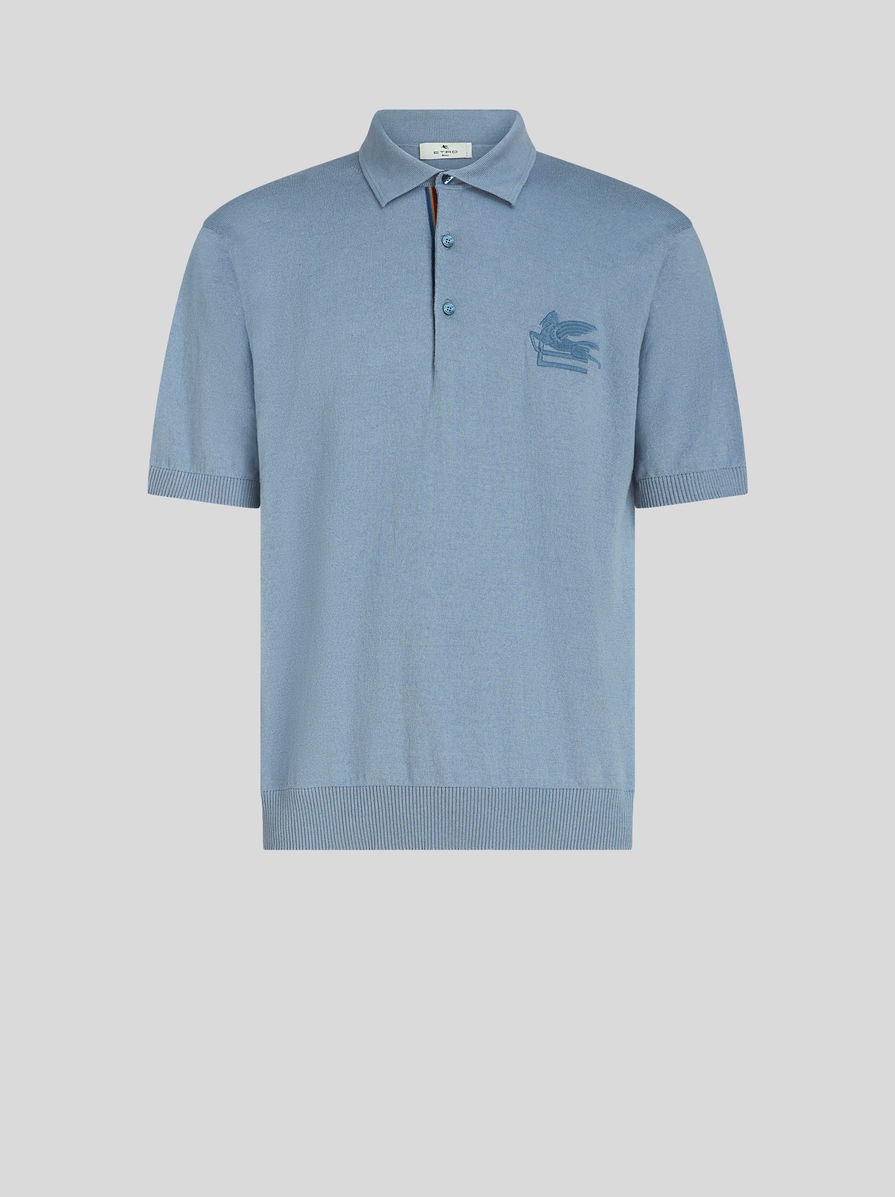 CASHMERE AND COTTON POLO SHIRT WITH LOGO - 1