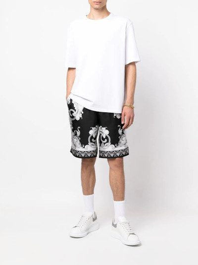 VERSACE Baroque-print wide shorts outlook