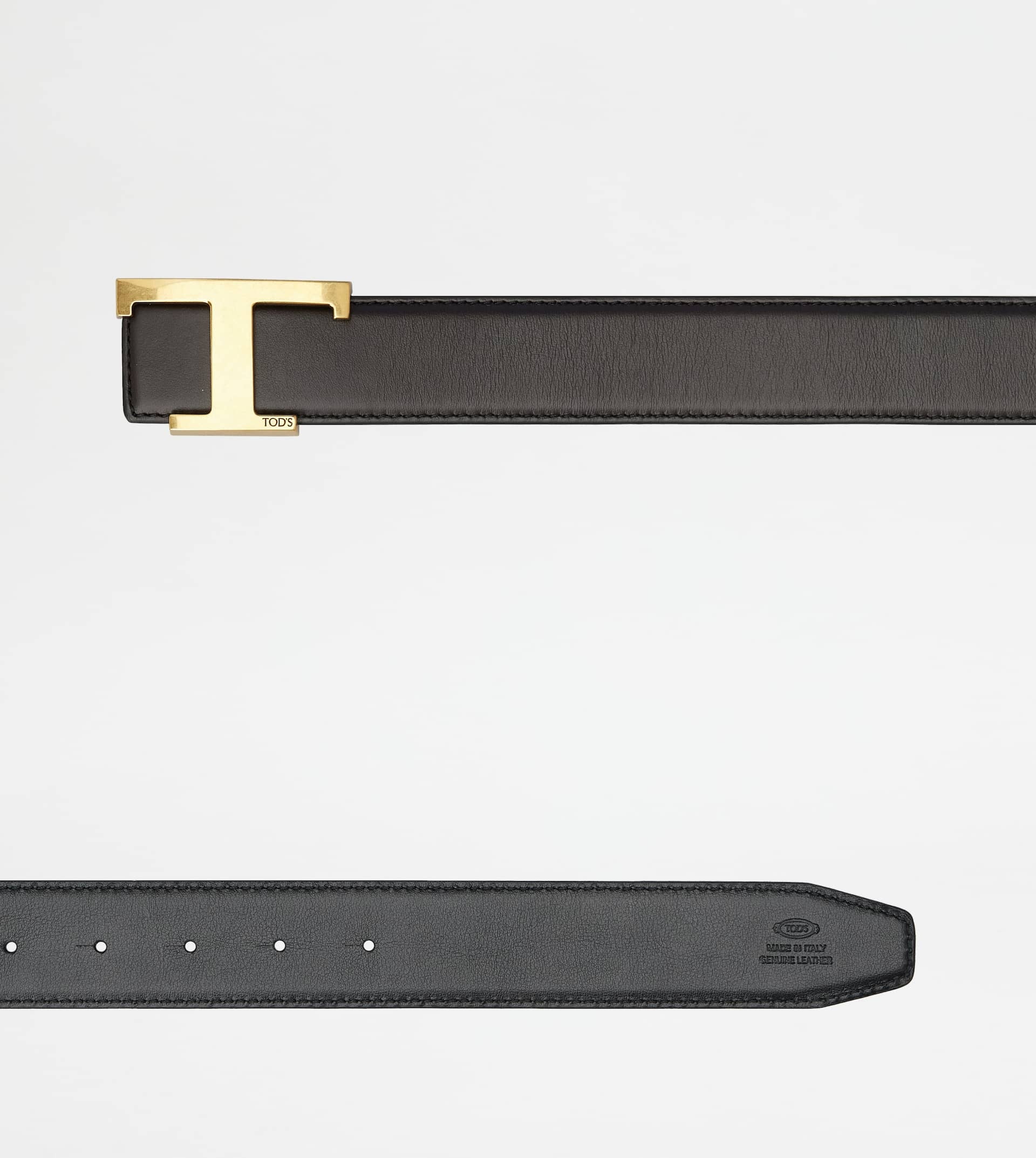 T TIMELESS REVERSIBLE BELT IN LEATHER - BROWN - 3