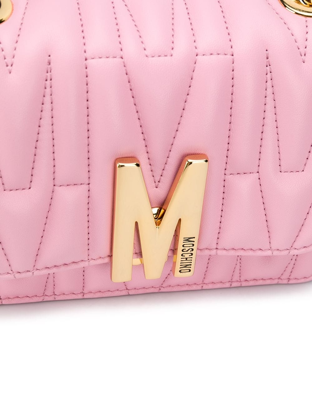 logo-plaque quilted shoulder bag - 4