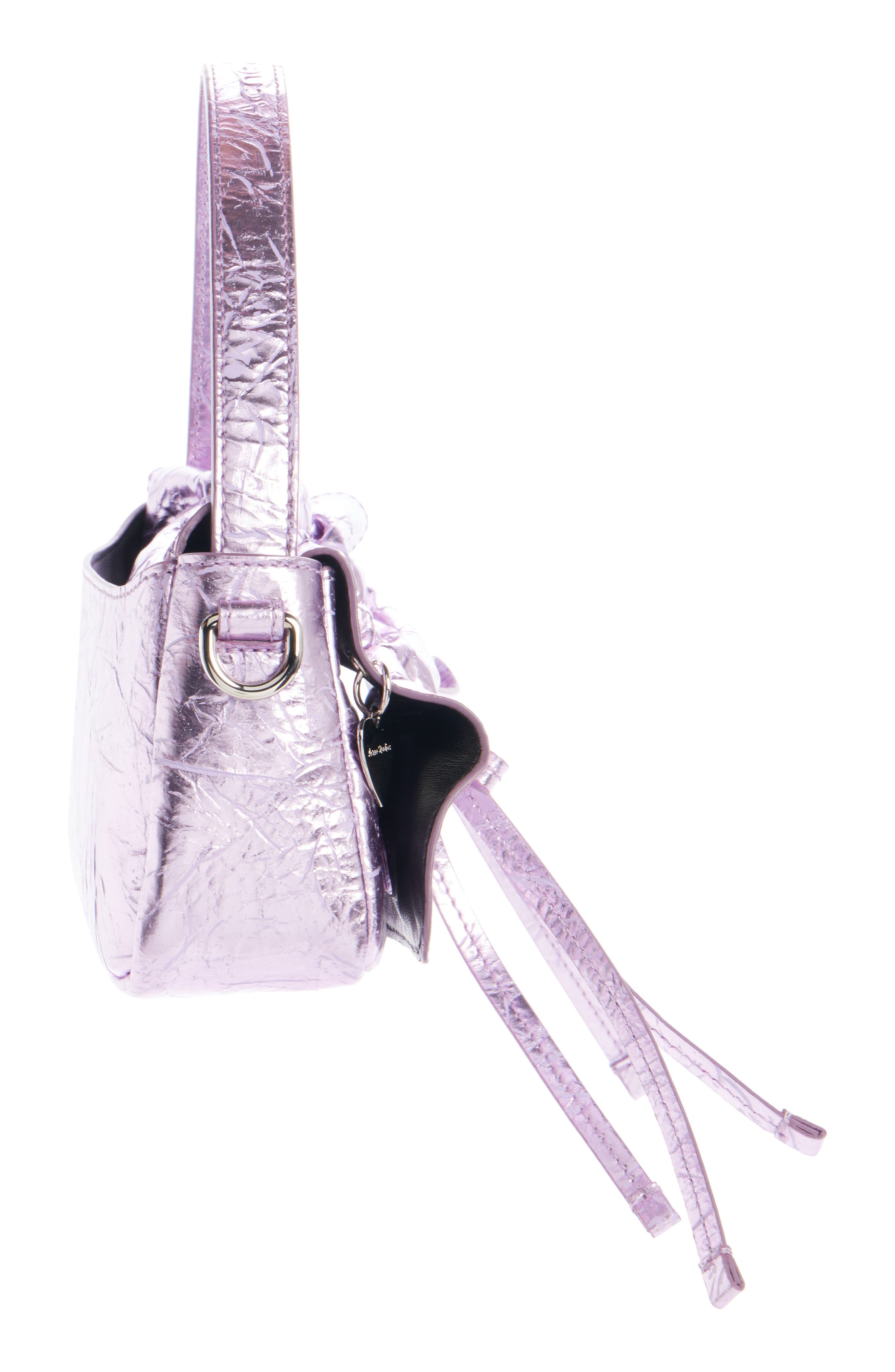 Acne Studios Micro Multipocket Crinkled Metallic Leather Handbag in Lavender Purple at Nordstrom - 4