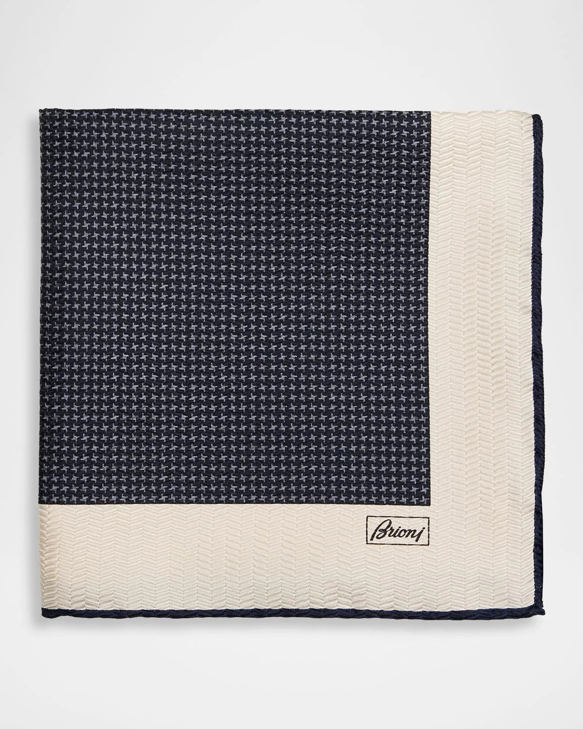 Men's Silk Hand-Rolled Micro-Geometric Pocket Square - 1