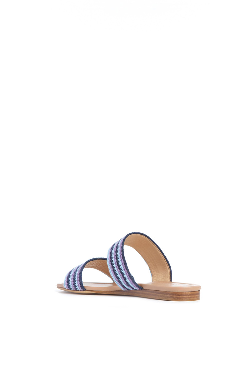 GABRIELA HEARST Lora Flat Sandal in Navy Multi Crochet outlook