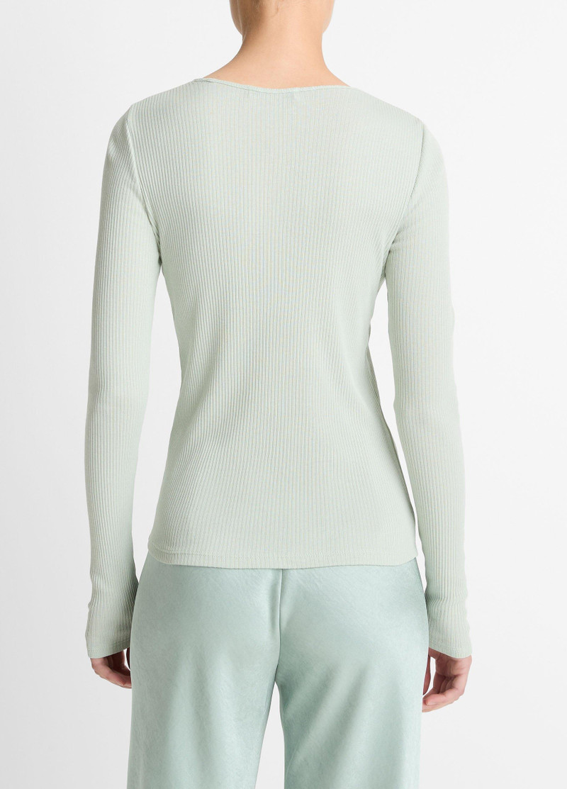 Vince Ribbed Pima Cotton Long-Sleeve T-Shirt outlook