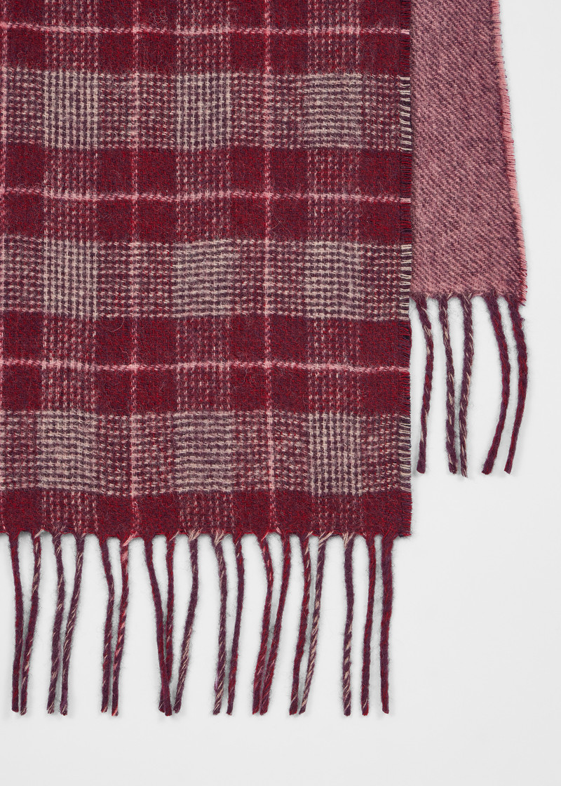 Paul Smith Women's Red Ombre Check Scarf outlook