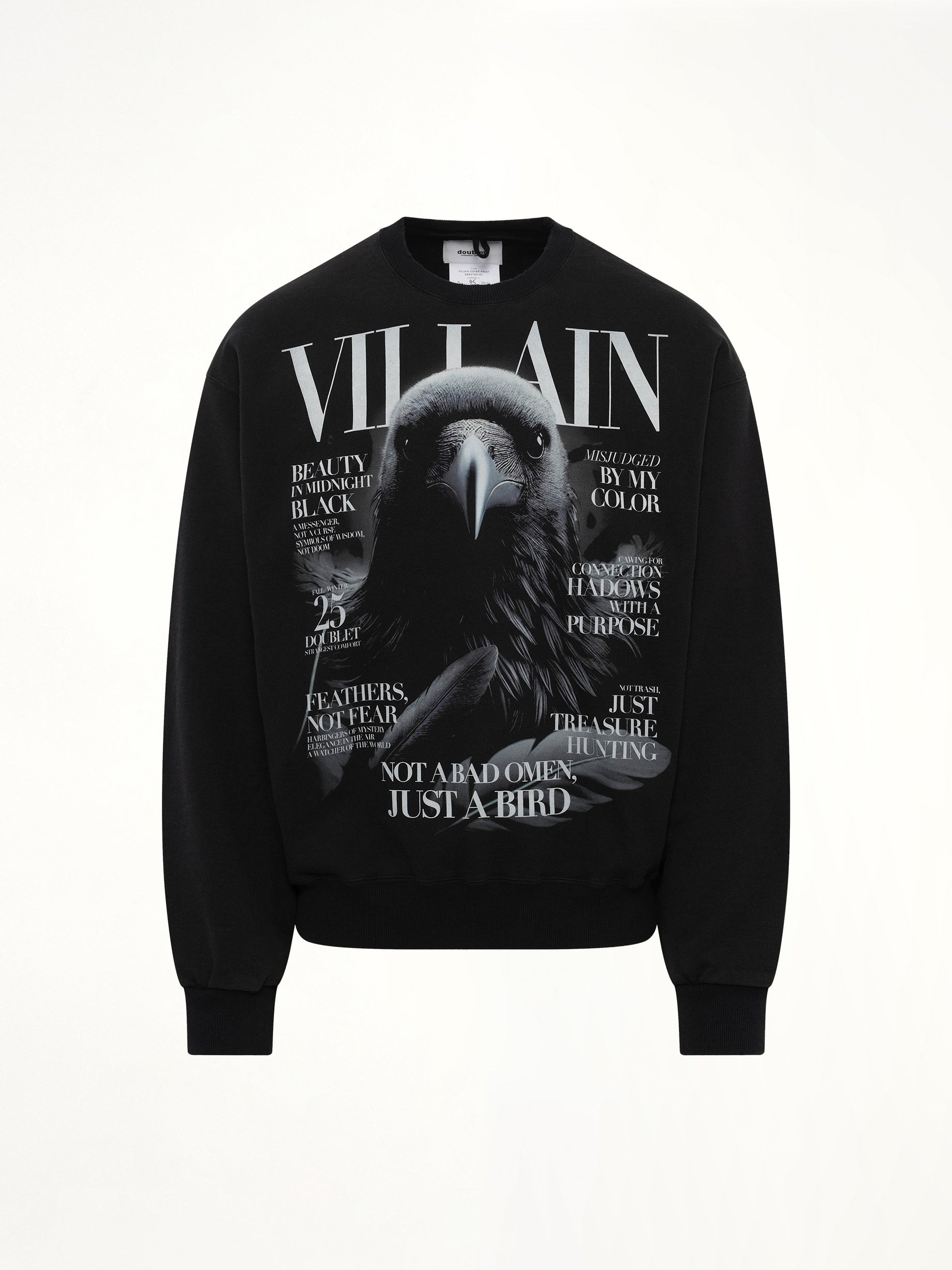 Villain Cover Print Sweat Shirt in Black - 2