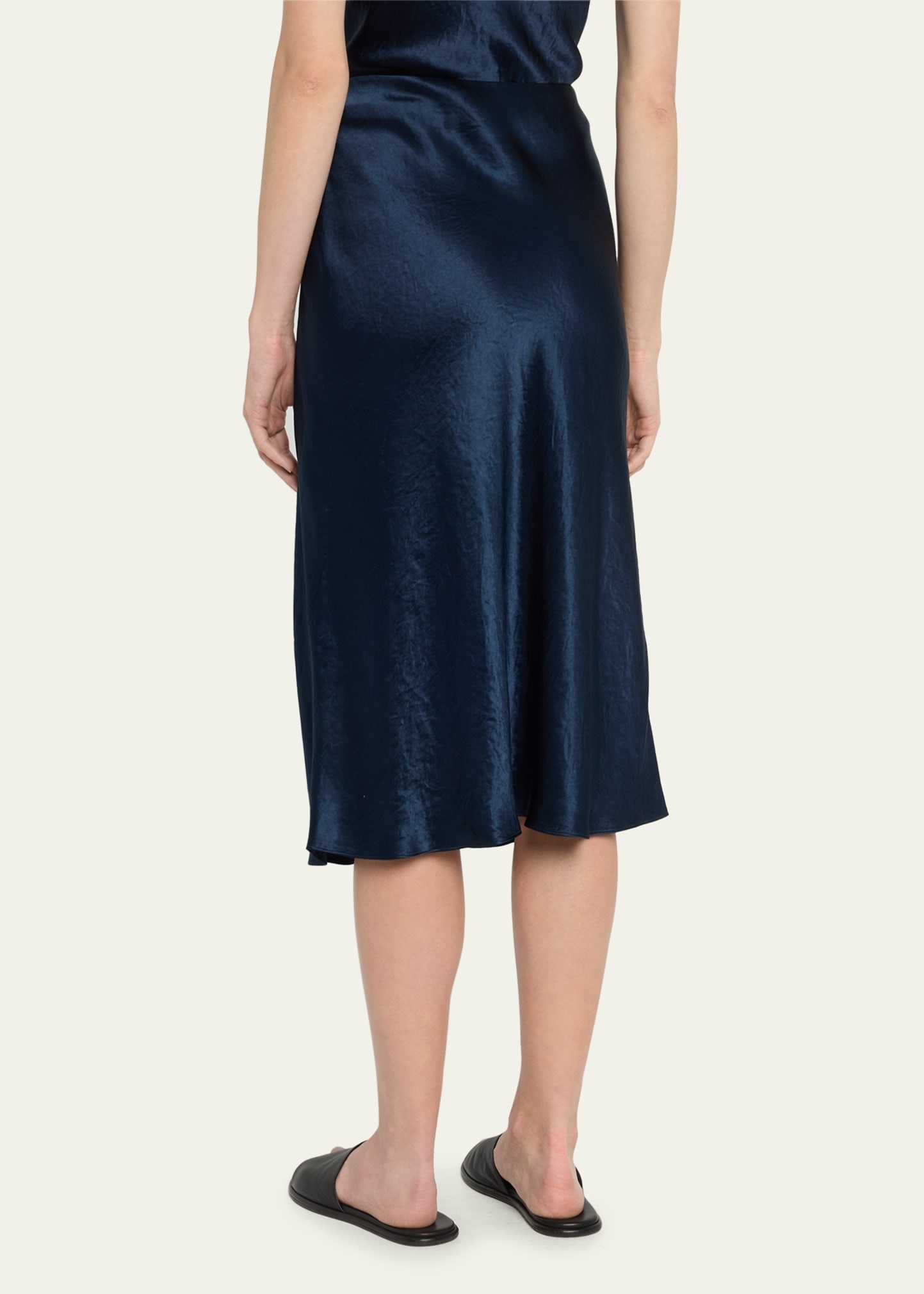 Satin Slip Midi Skirt - 3