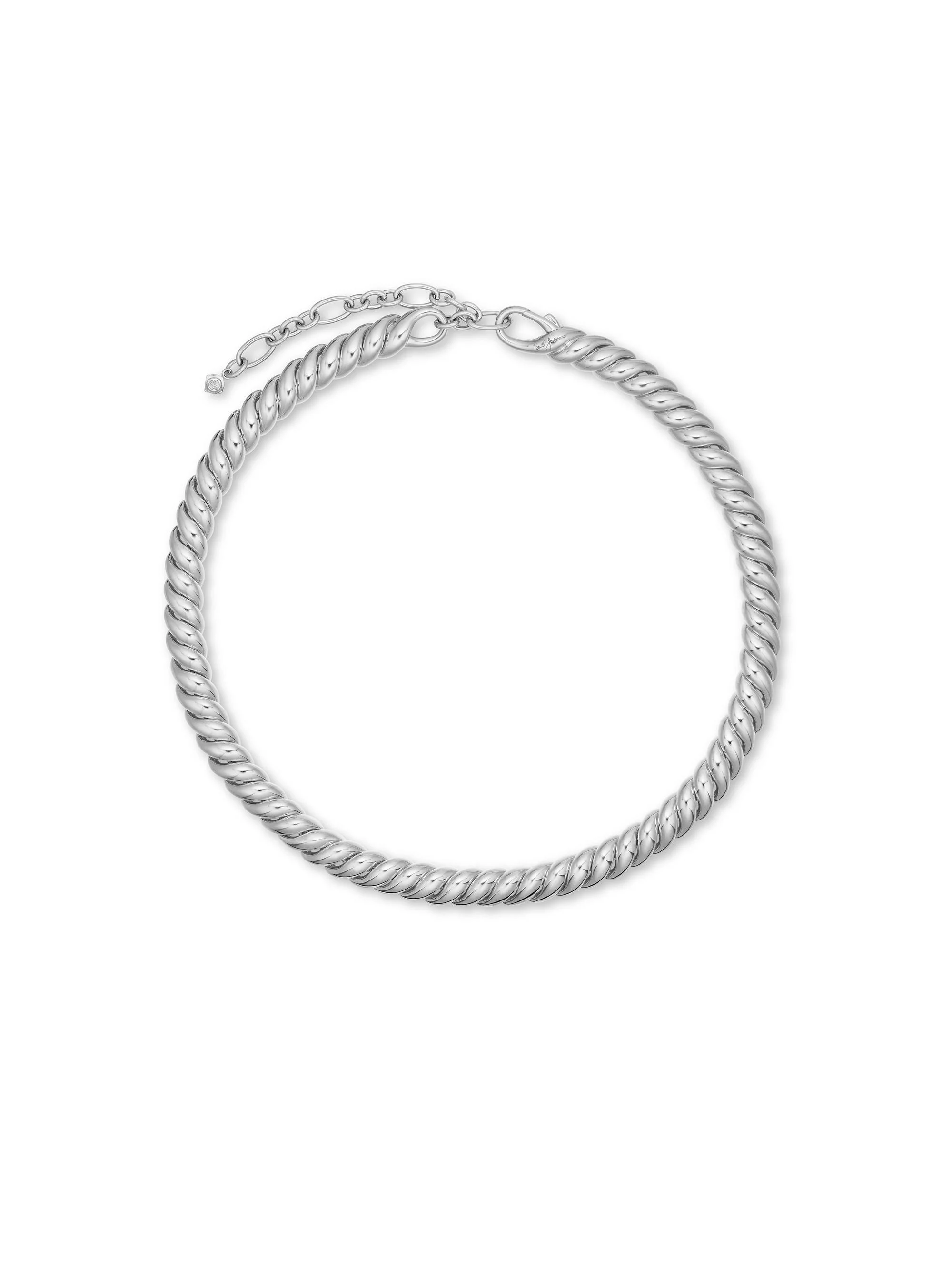 Women's Sculpted Cable Necklace in Sterling Silver, 8.5MM - Silver - 1
