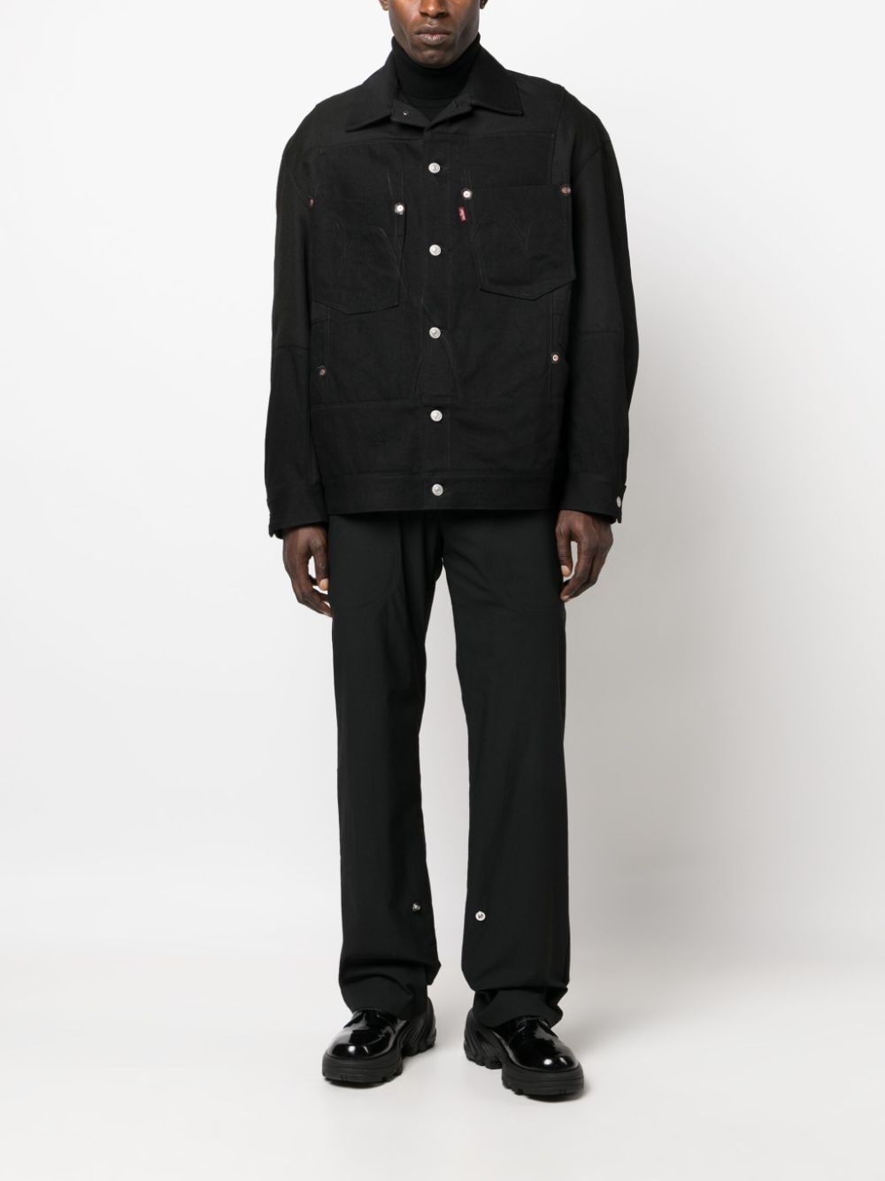 buttoned cotton shirt jacket - 2