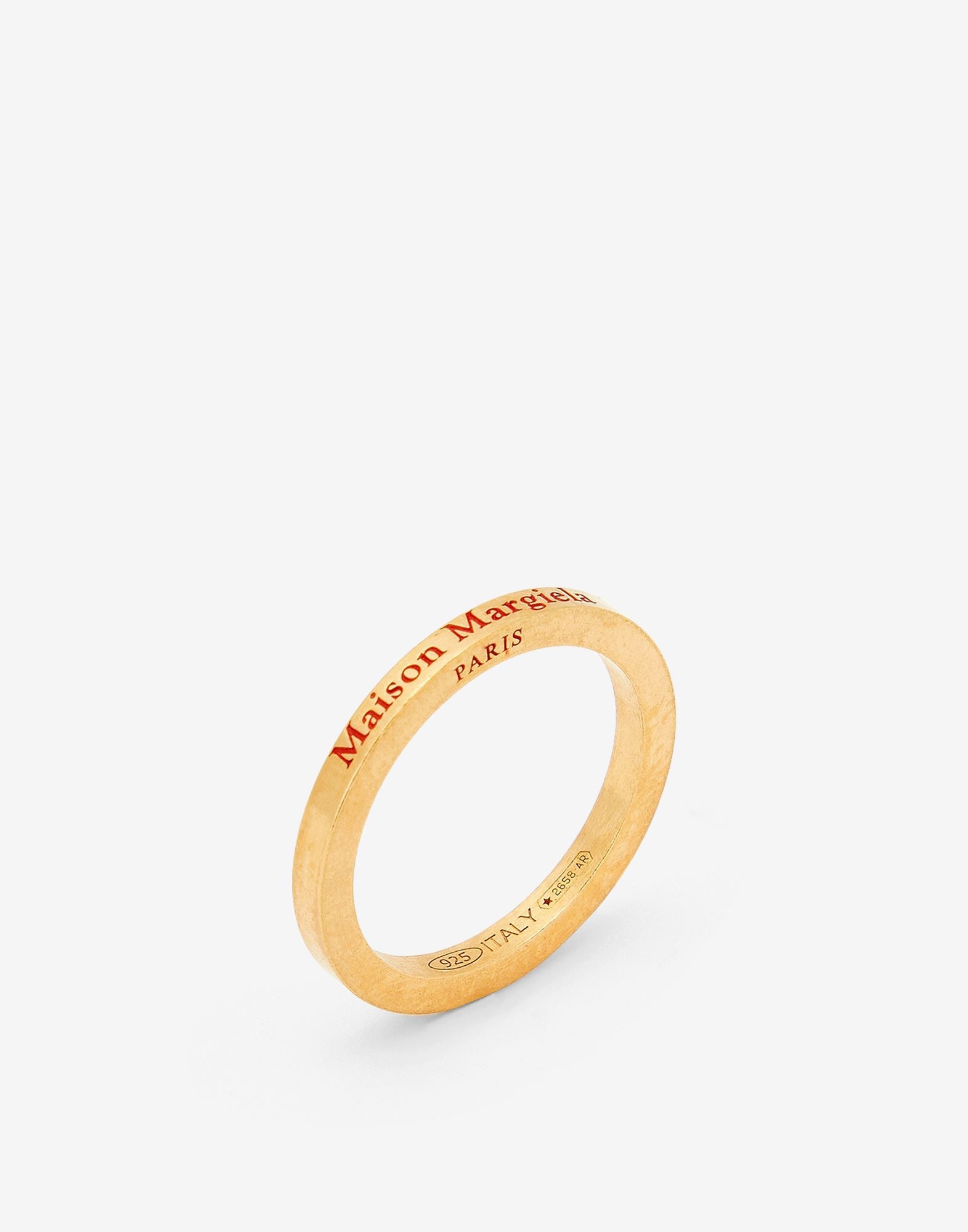 Logo engraved slim gold-plated ring - 3