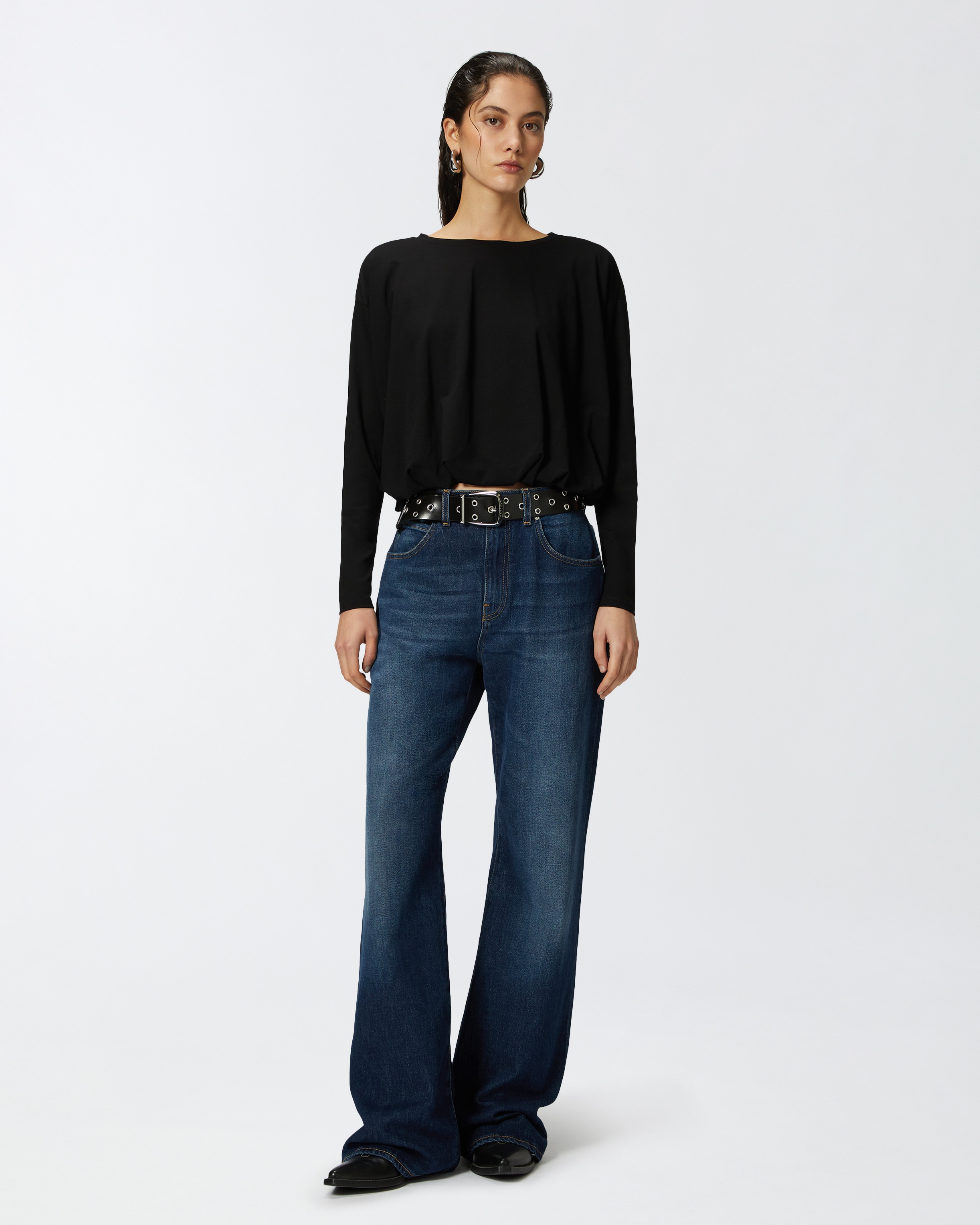 DRAPED FLOWING JERSEY SWEATER - 3