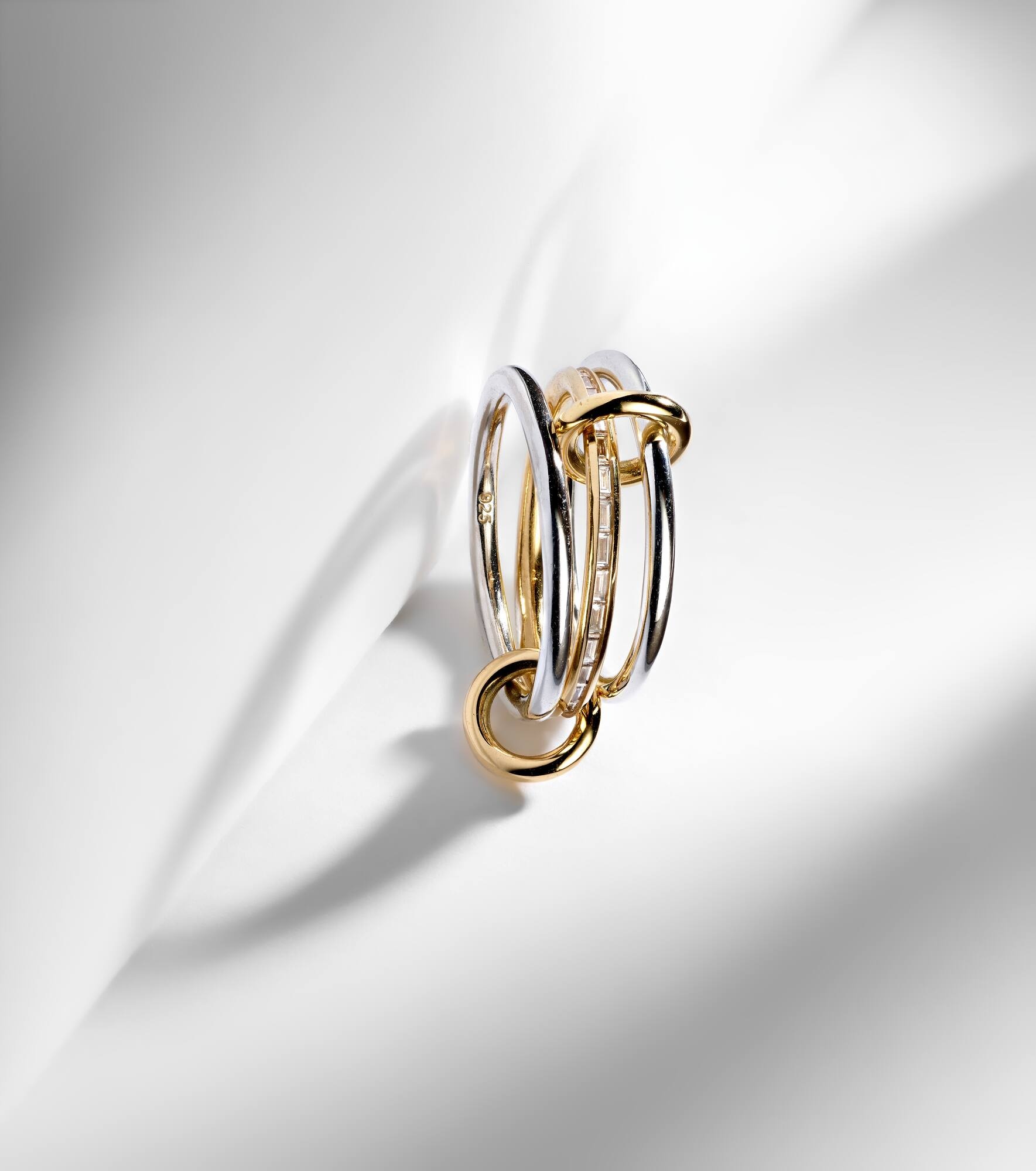 Sonja 18kt gold and sterling silver ring with diamonds - 5