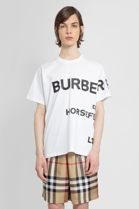 Burberry men's white horseferry print cotton oversized t - 1