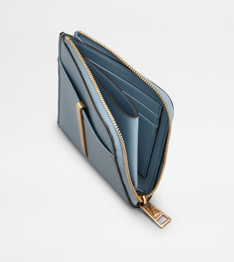 Tod's CARD HOLDER IN LEATHER - LIGHT BLUE outlook