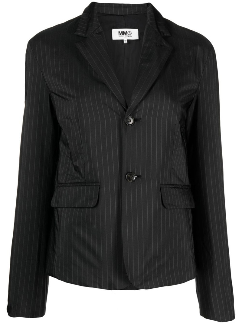 pinstripe single-breasted blazer 1
