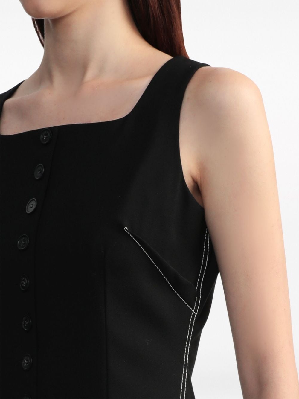button-down flared midi dress - 5