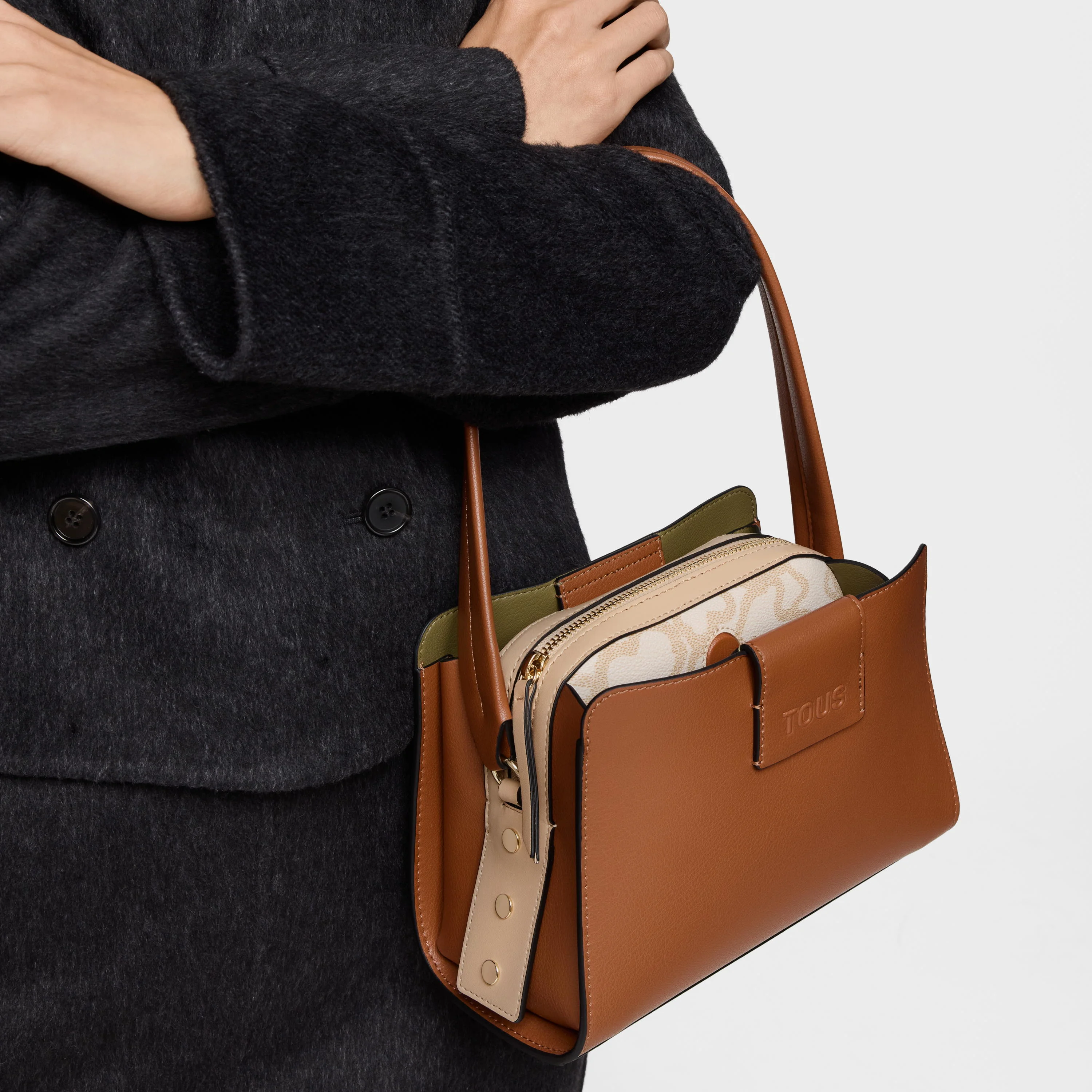 Small camel-colored City bag TOUS Kaos Icon - 1