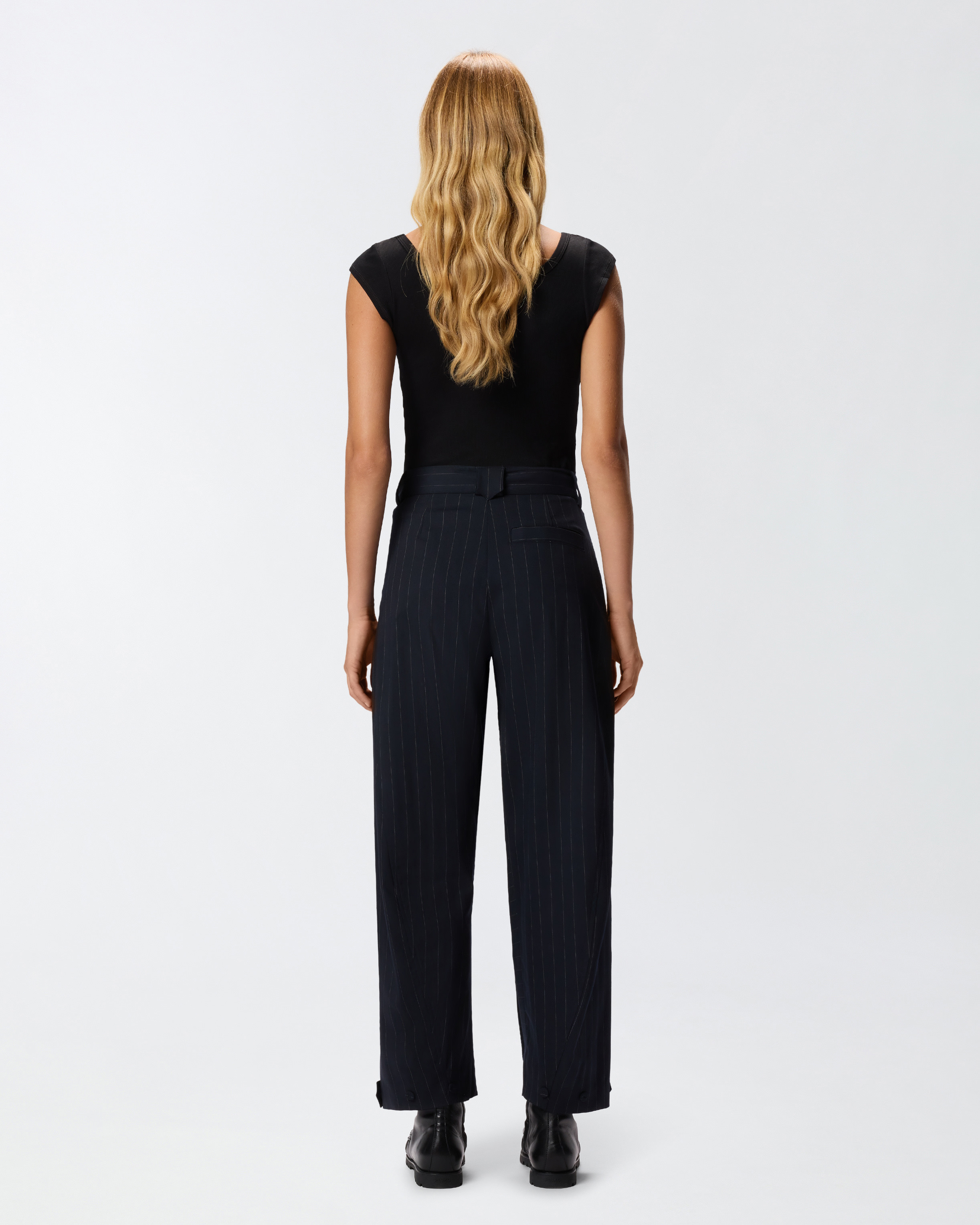 PINSTRIPE WOOL BALLOON TROUSERS - 4