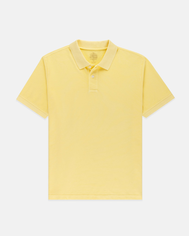 YELLOW COTTON PIQUE POLO - CLASSIC FIT 1