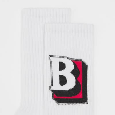 Burberry Letter Graphic Intarsia Cotton Blend Socks outlook