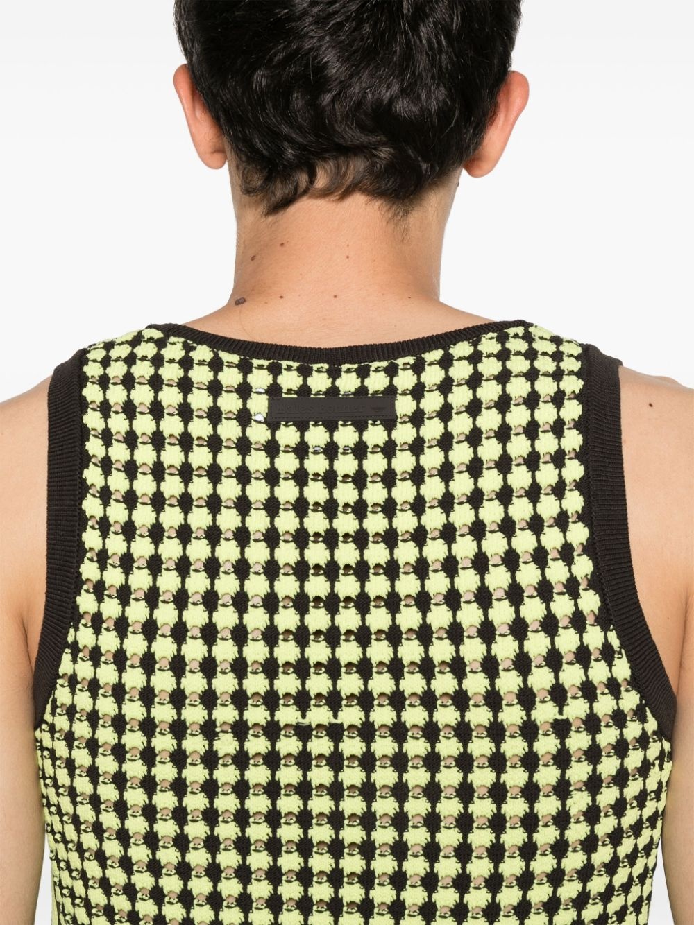 X Wales Bonner houndstooth crochet-knit vest - 6