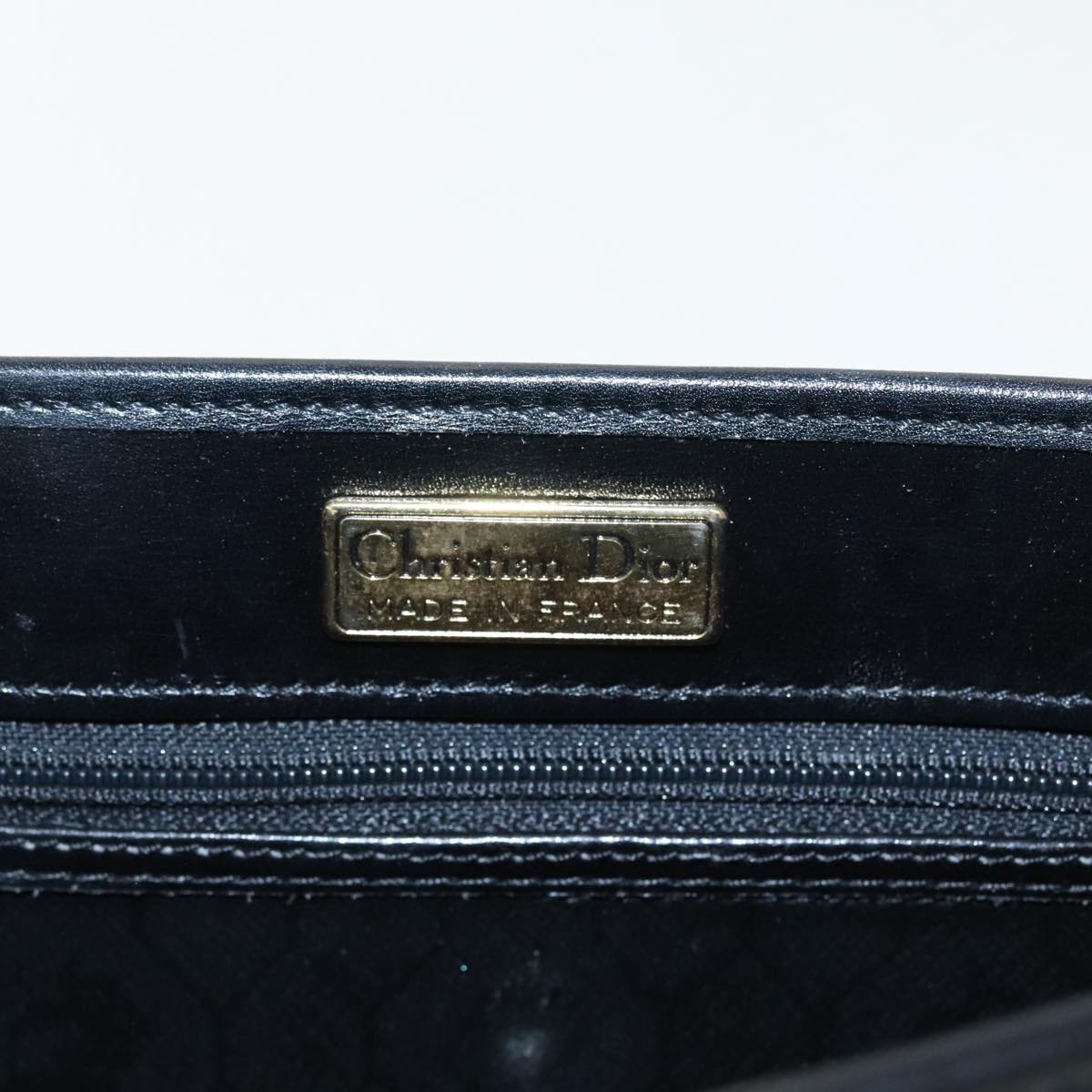 DIOR Honeycomb Canvas Hand Bag Black Gold - 11