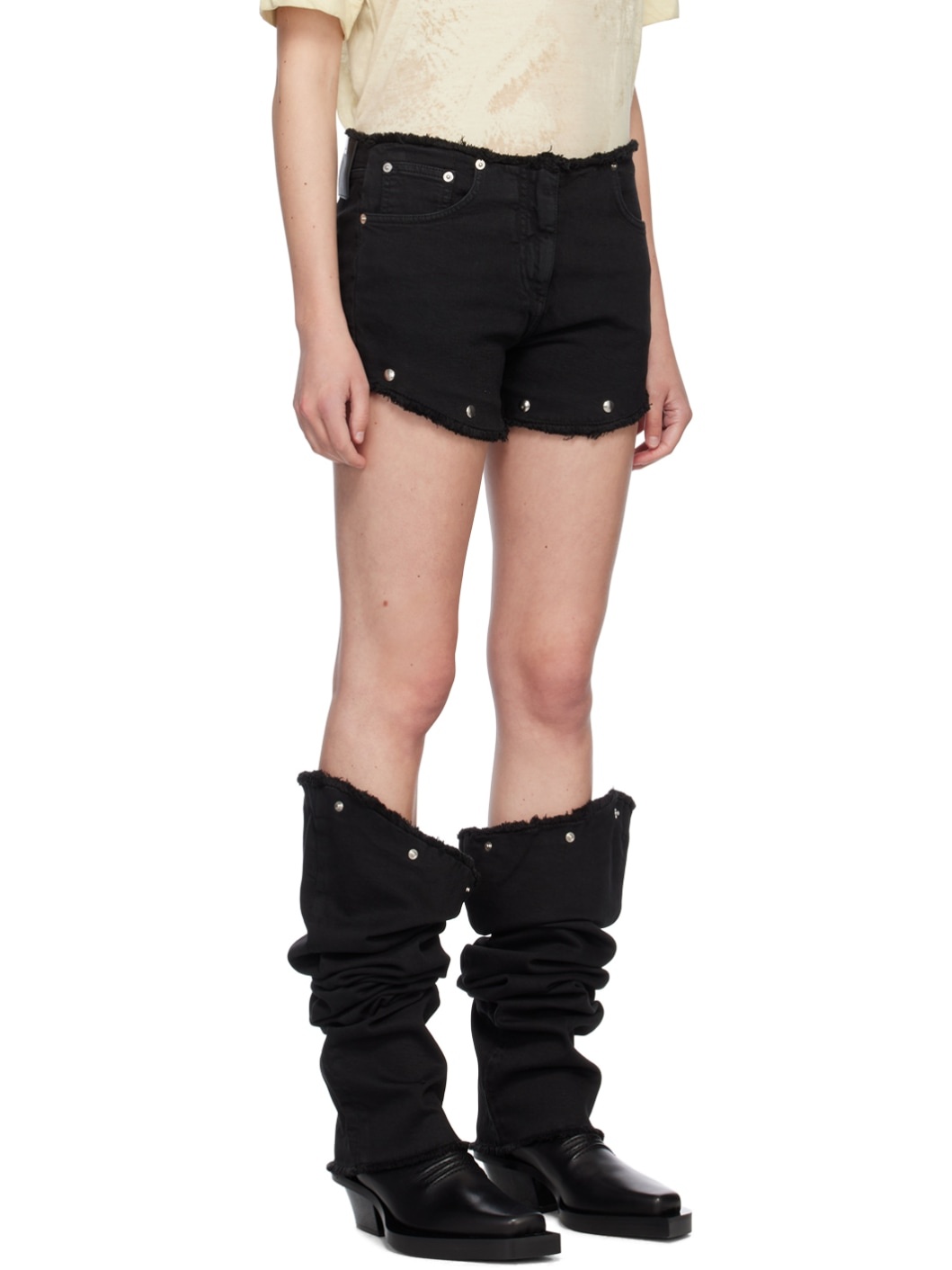 Black Snap Off Jeans - 4