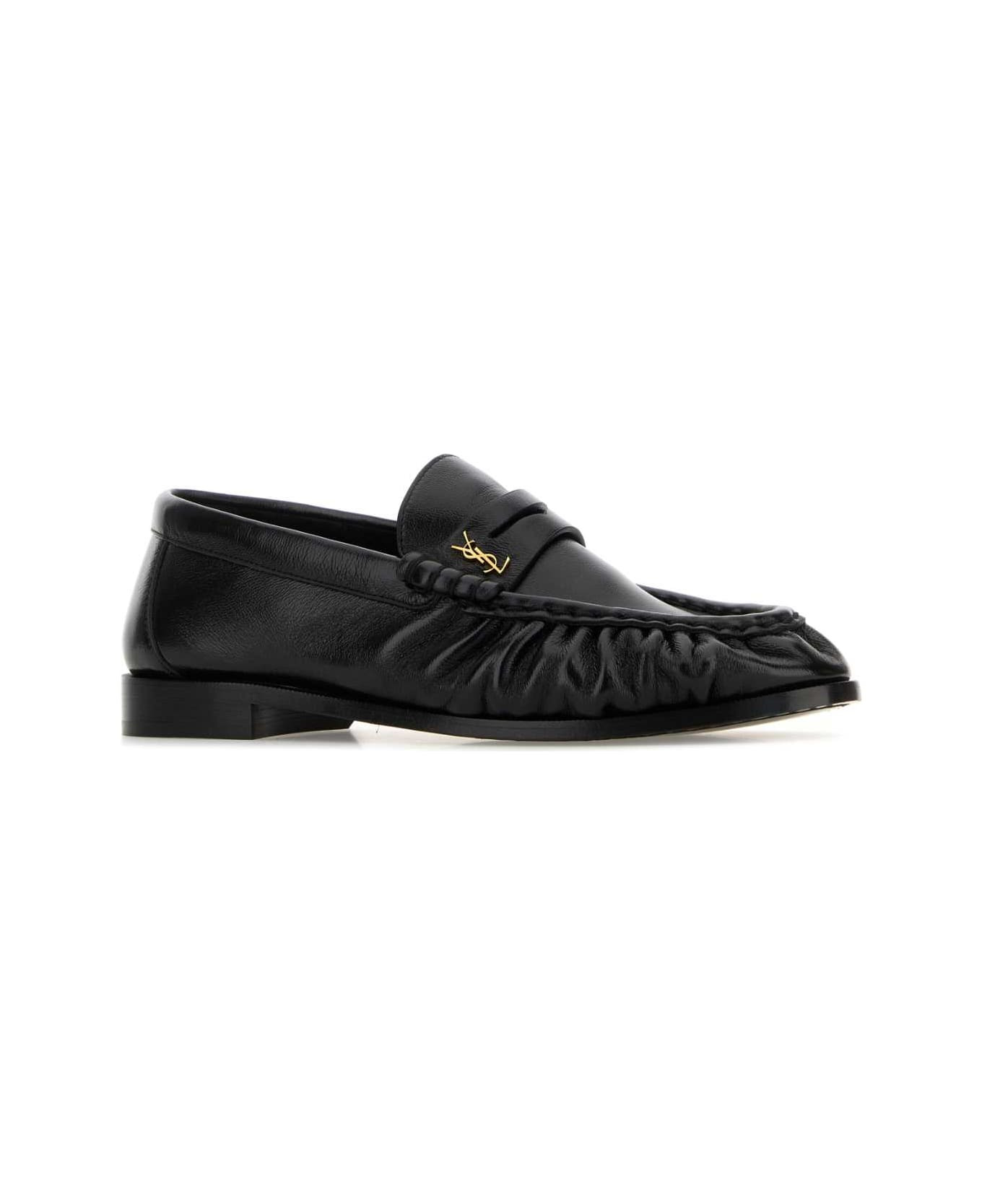 Black Nappa Leather Loafers - 2