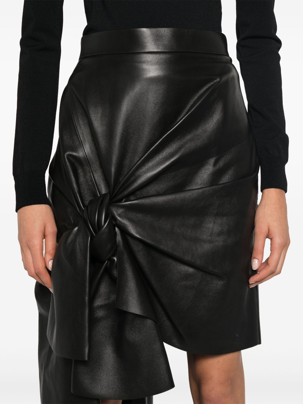 knotted drape miniskirt - 5