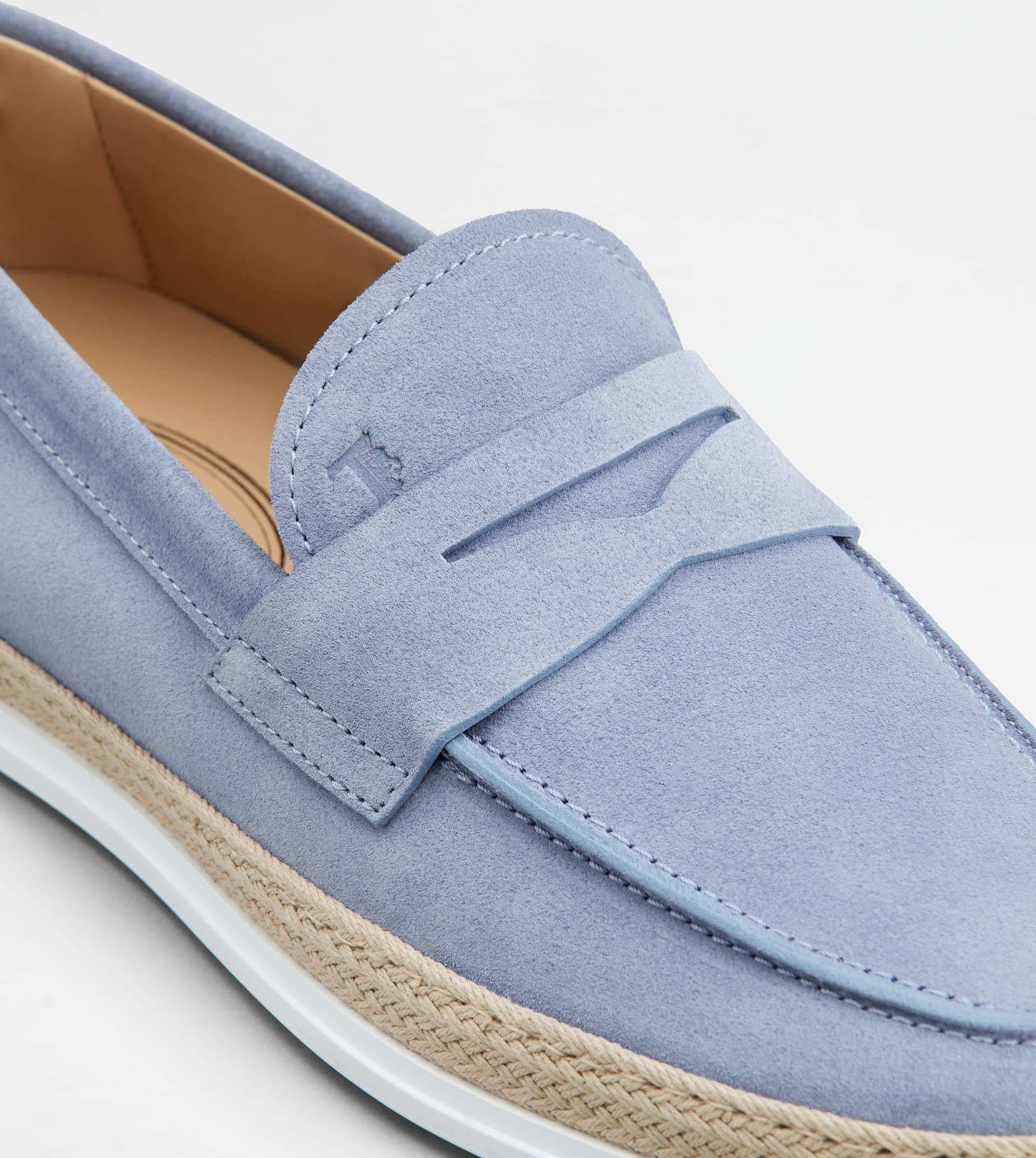 LOAFERS IN SUEDE - LIGHT BLUE - 5