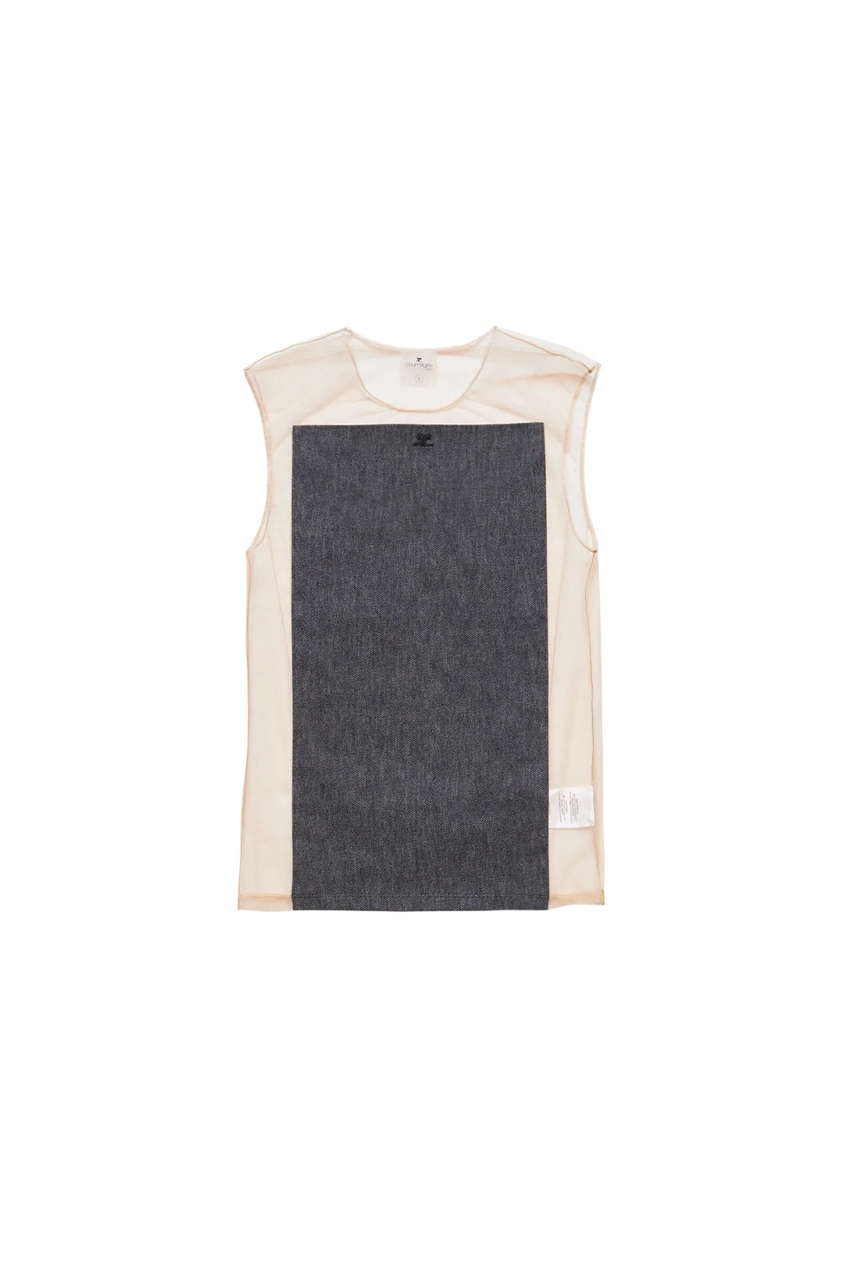 Courreges Illusion Square Denim Top - Dark Skin Tone Grey - 1