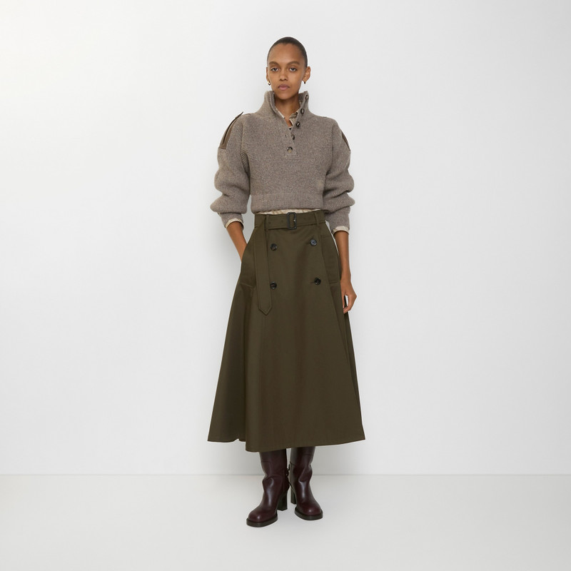 Burberry Gabardine Trench Midi Skirt outlook