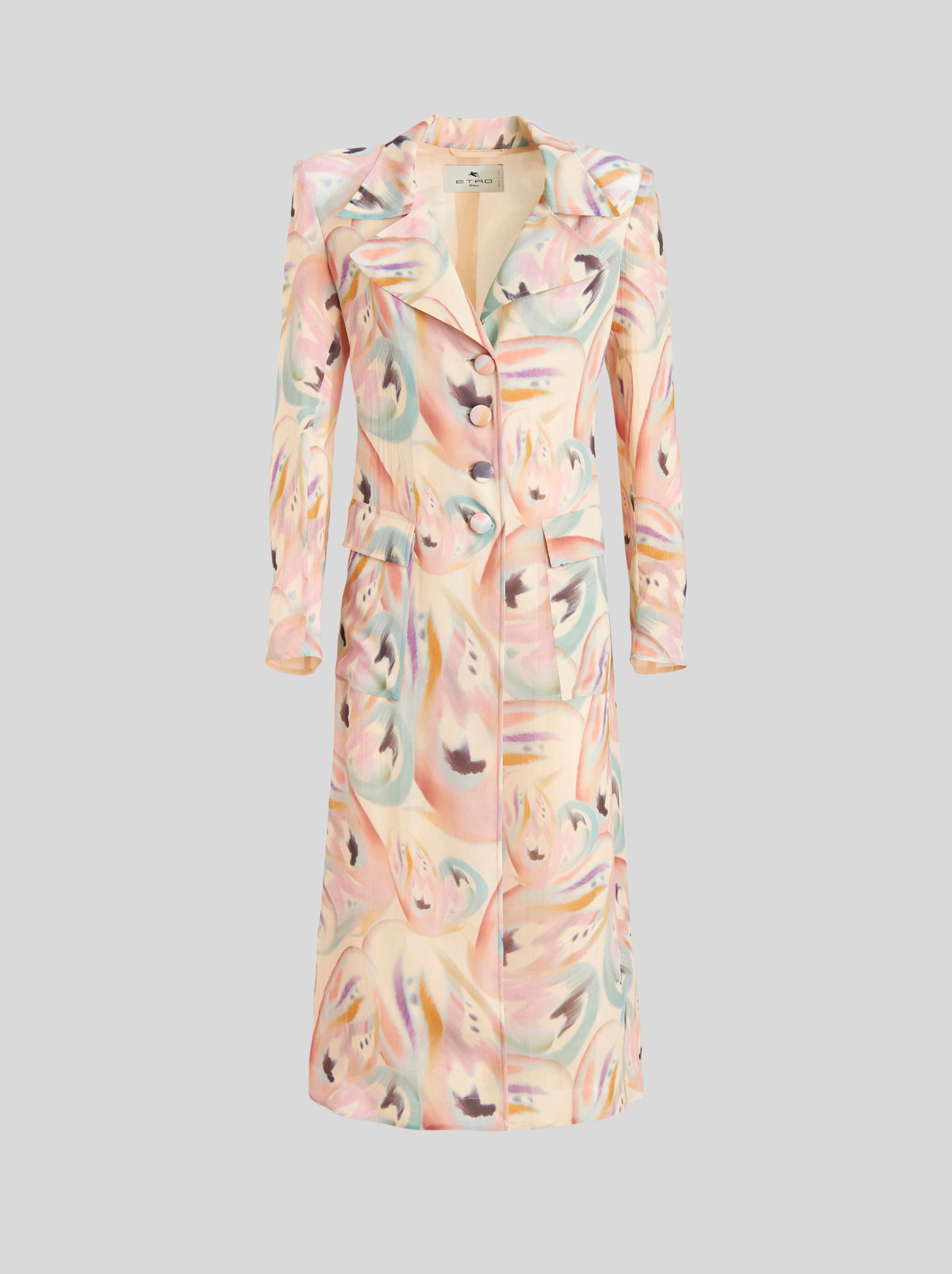 SILK DUSTER COAT WITH BUTTERFLY DESIGN - 1
