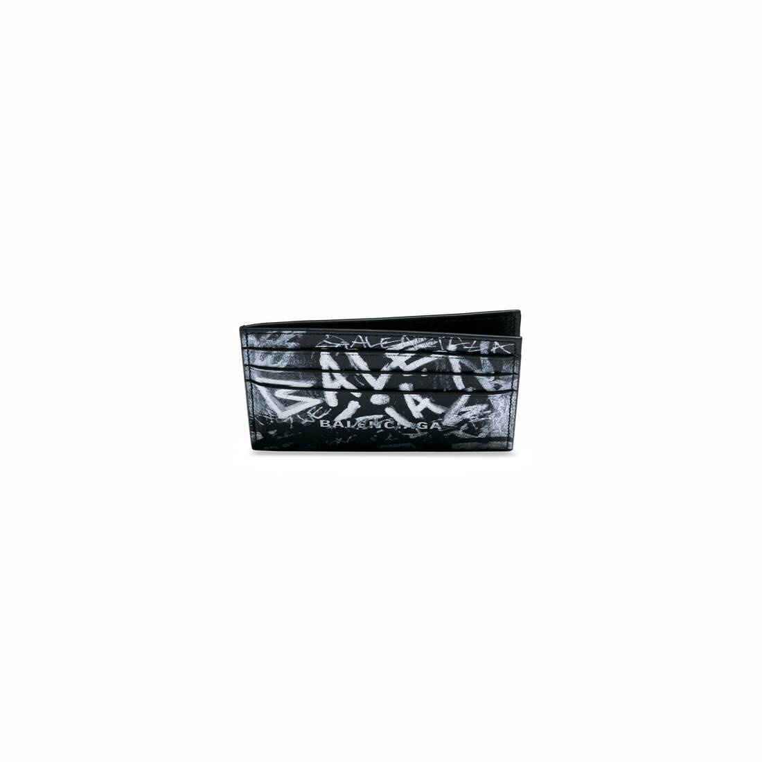 Men's Cash Card Holder With Split Graffiti  in Black - 2