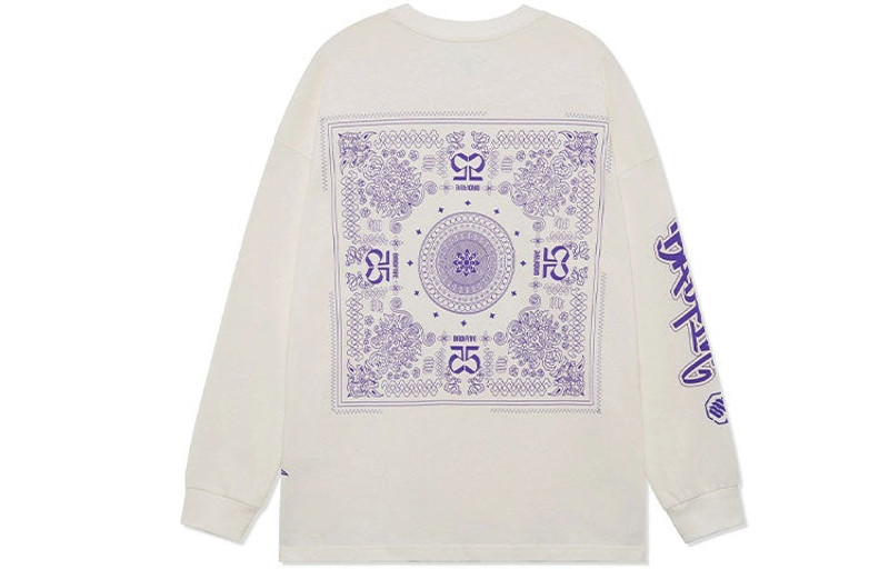 Li-Ning Li-Ning BadFive Logo Long Sleeve T-shirt 'Beige Purple' AHSRB51-2 outlook