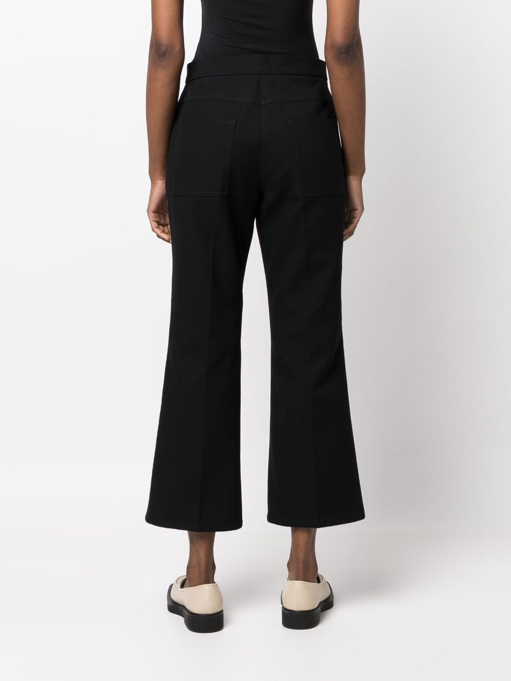 pressed-crease flared cropped trousers - 4