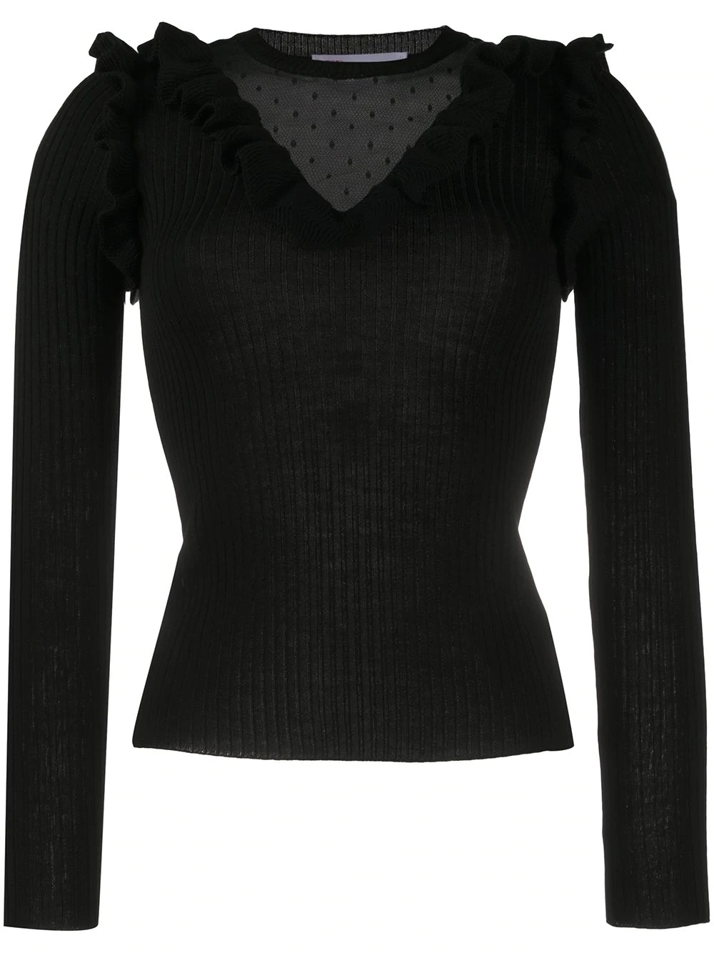 point d'esprit ribbed-knit jumper - 1