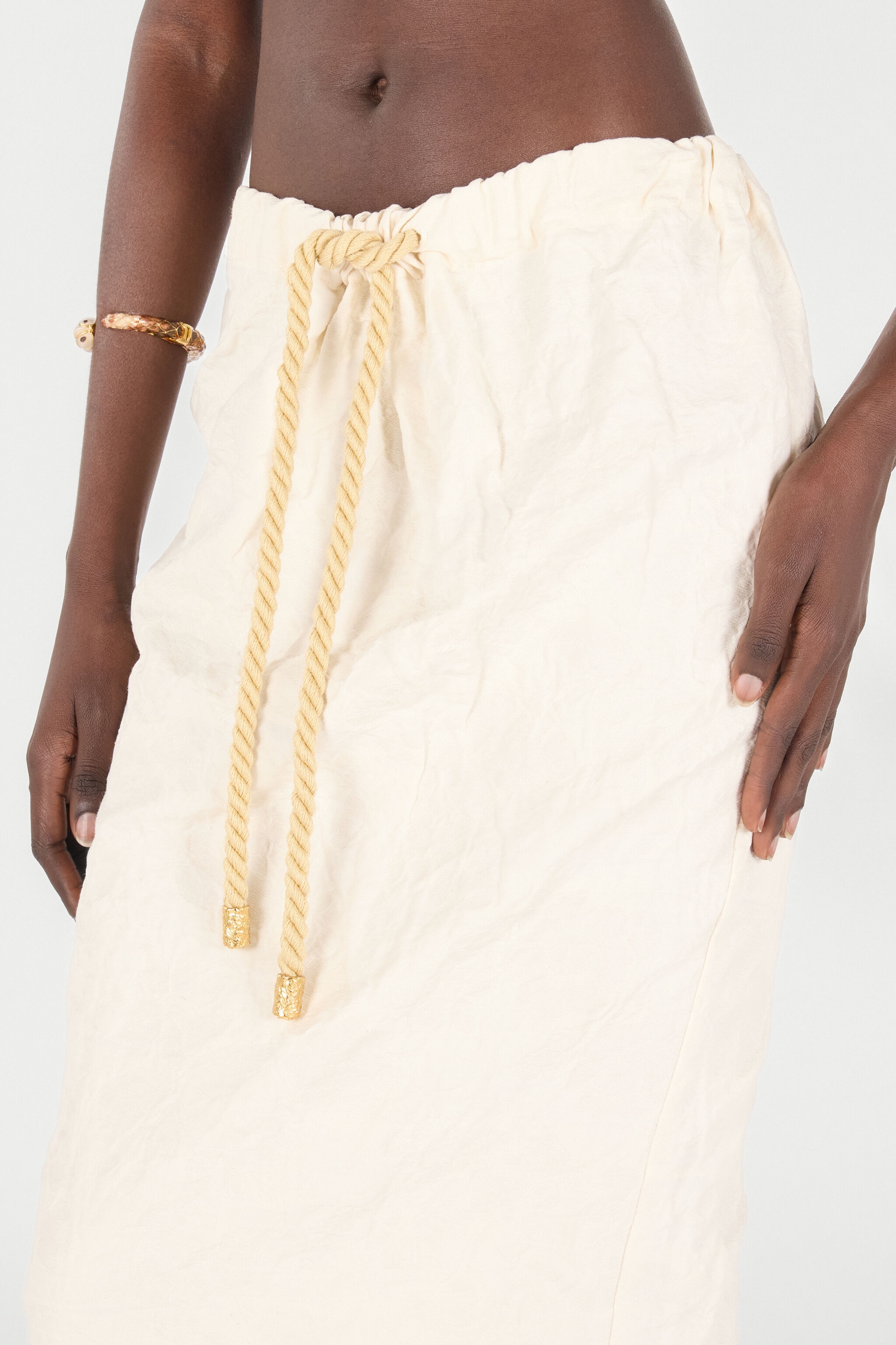 Midi Skirt with Drawstring - 6