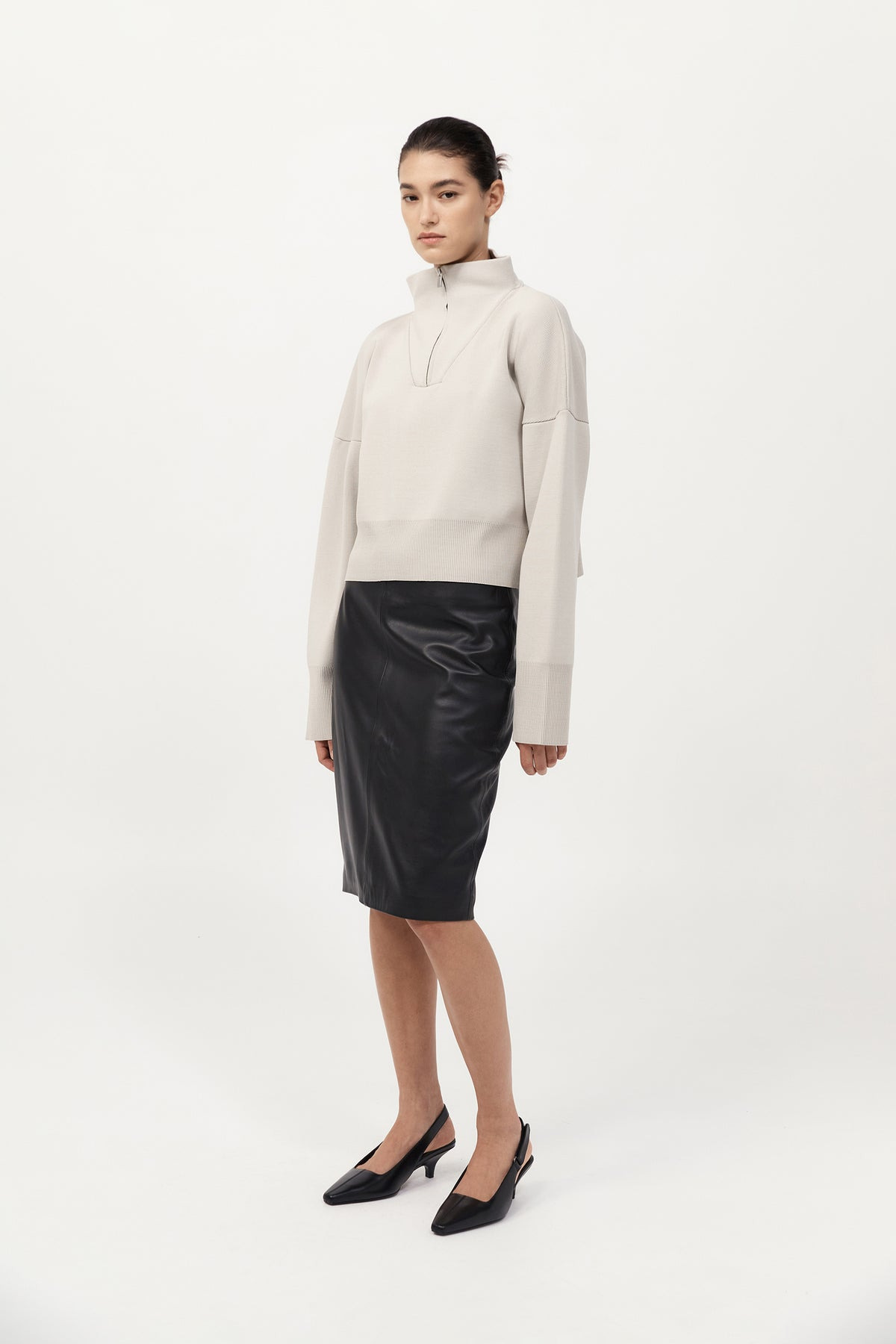 Milano Knit Zip Jumper - Silver - 9