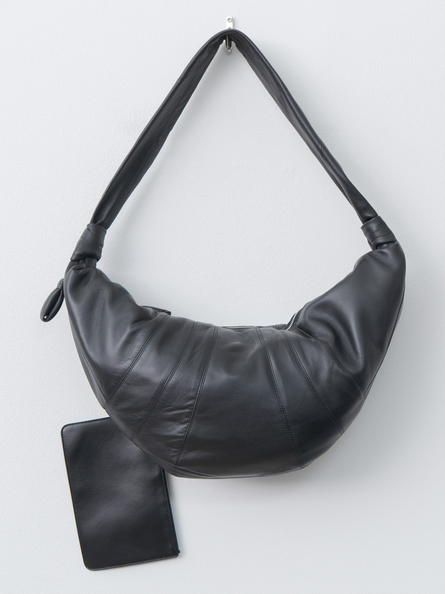 Large Croissant Bag - Black (soft nappa leather) - 9