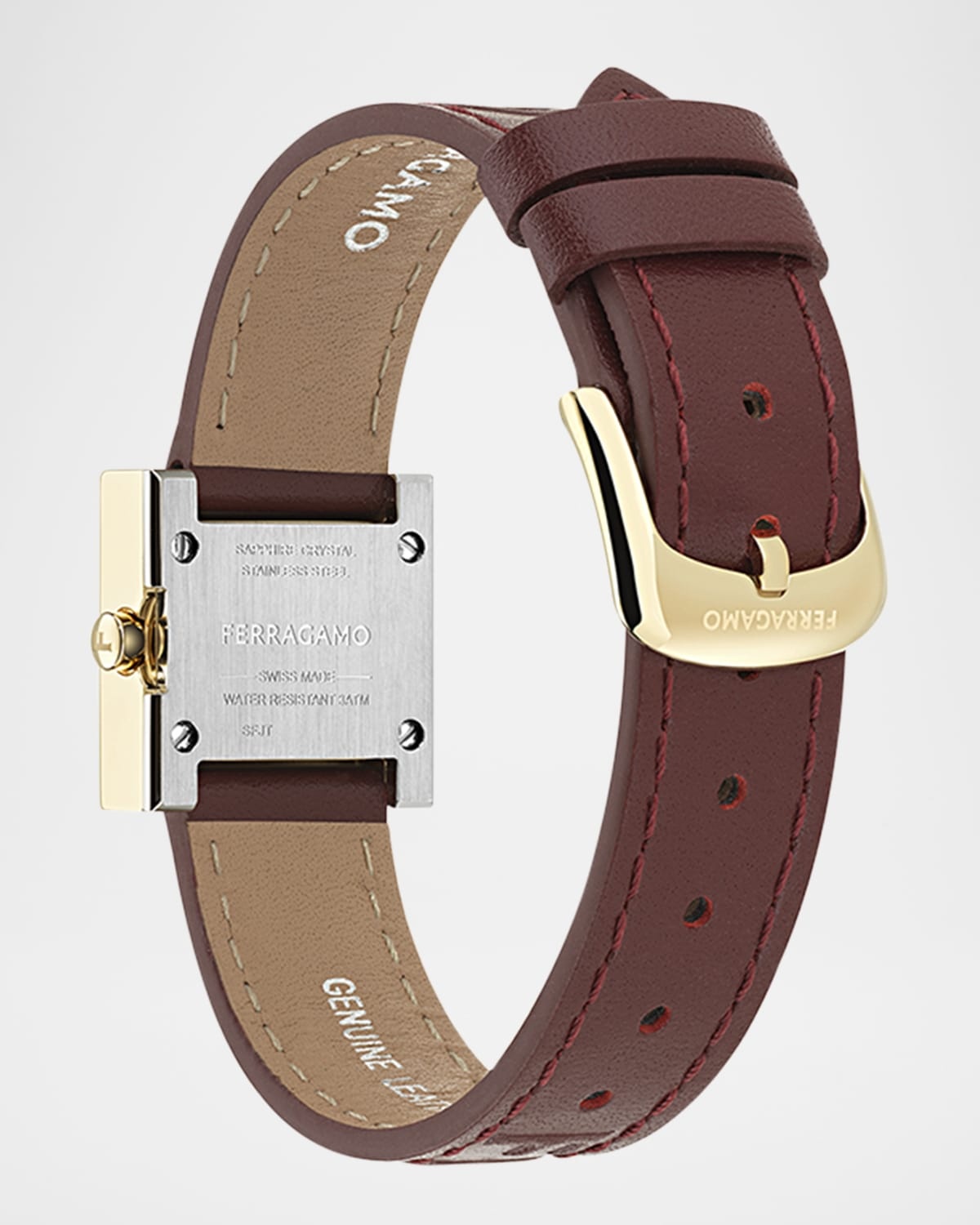 Ferragamo Portrait 20X20MM IP Yellow Gold Leather Watch - 3
