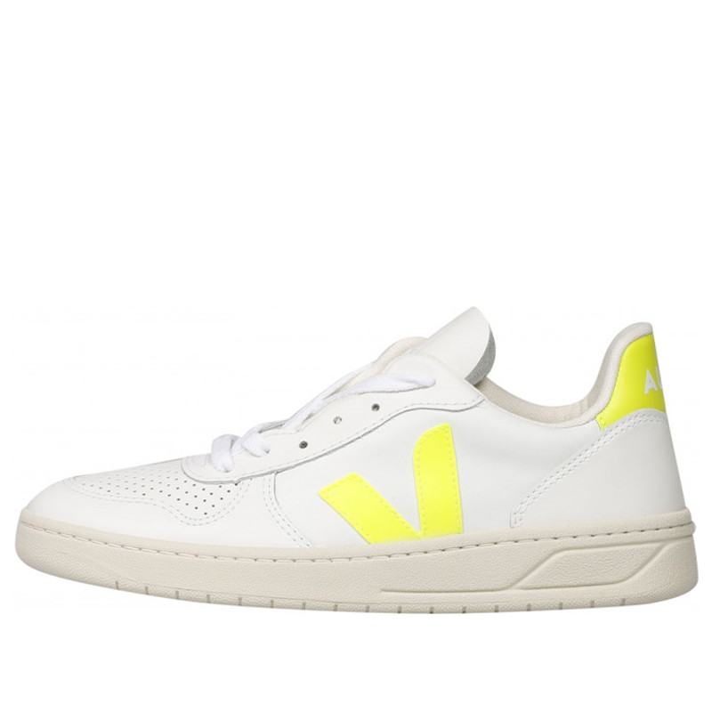 Veja V-10 가죽 'White Jaune Fluo' VX022086 - 1