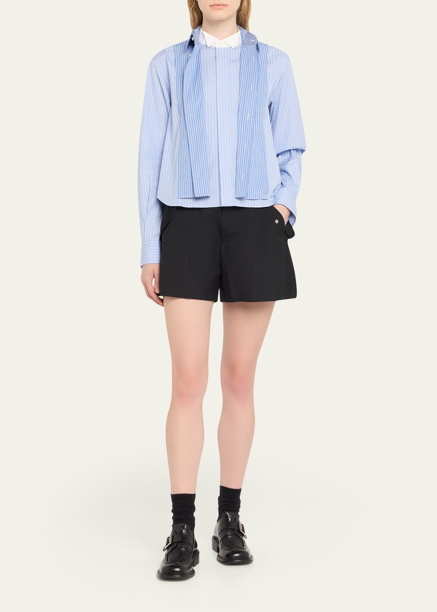 Wide-Leg Hybrid Suiting Shorts - 2
