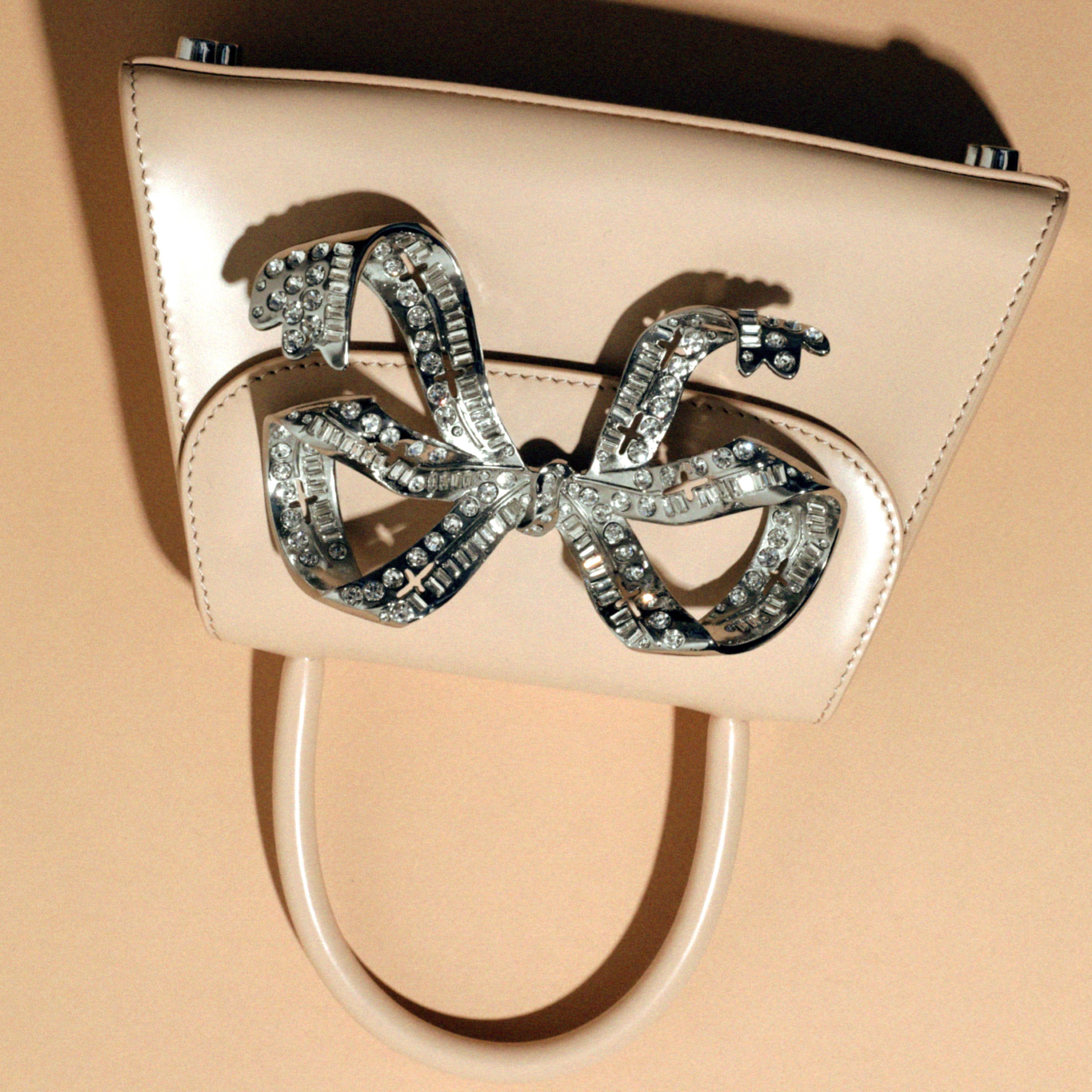 The Bow Mini in Caramel with Diamanté - 7