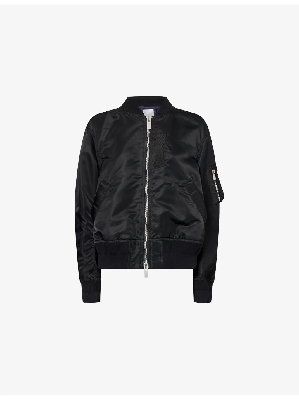 Band-Collar Blouson Twill Jacket - 1