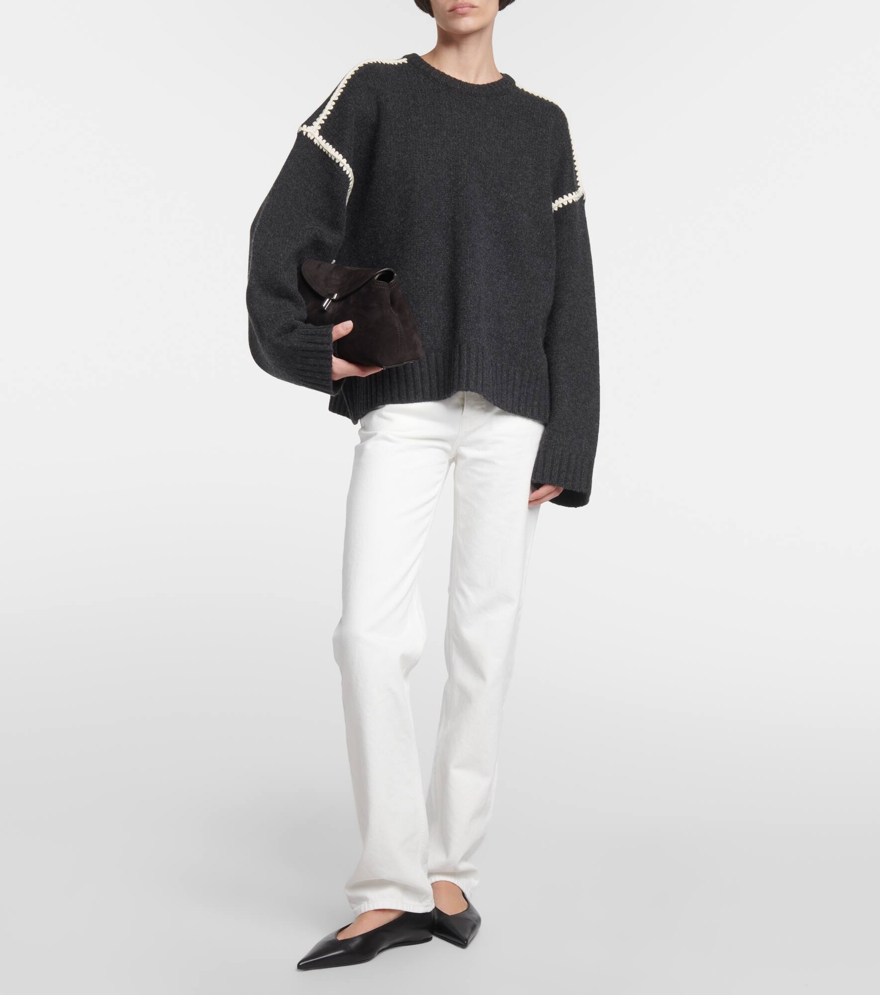 Embroidered wool and cashmere sweater - 2