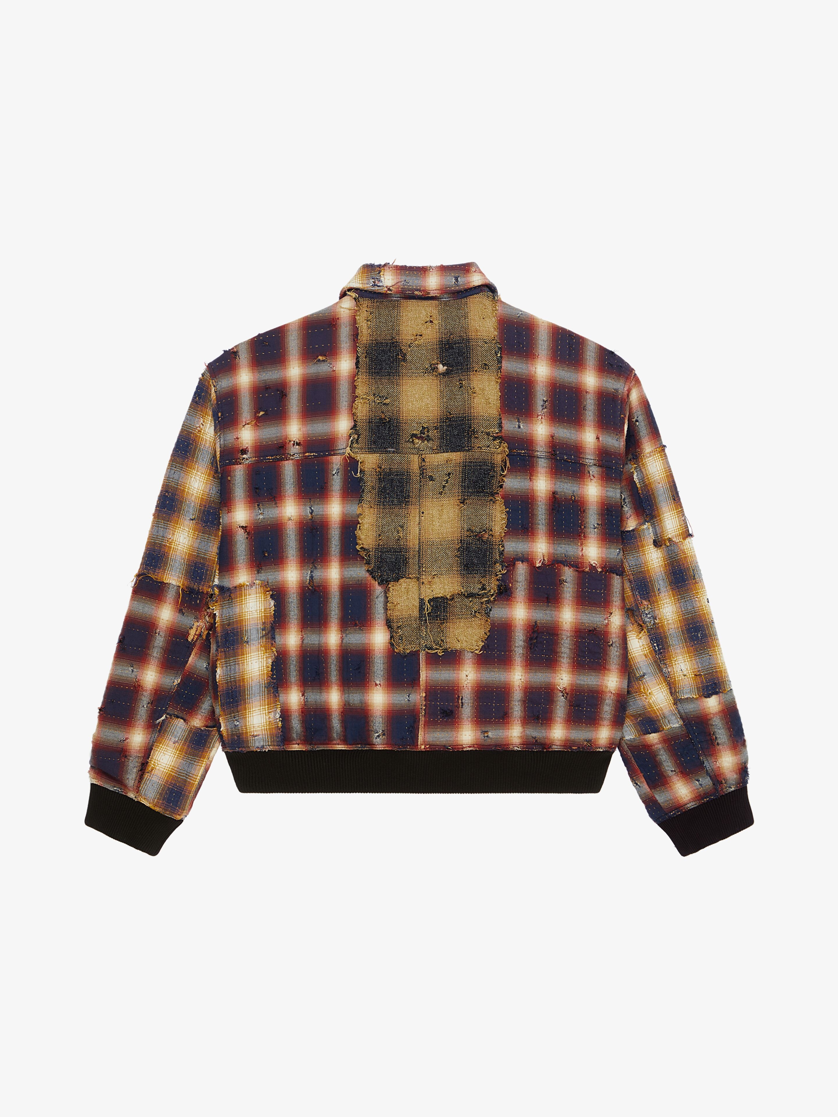 OVERSIZED JACKET IN BORO-EFFECT DESTROYED CHECKED DENIM - 5