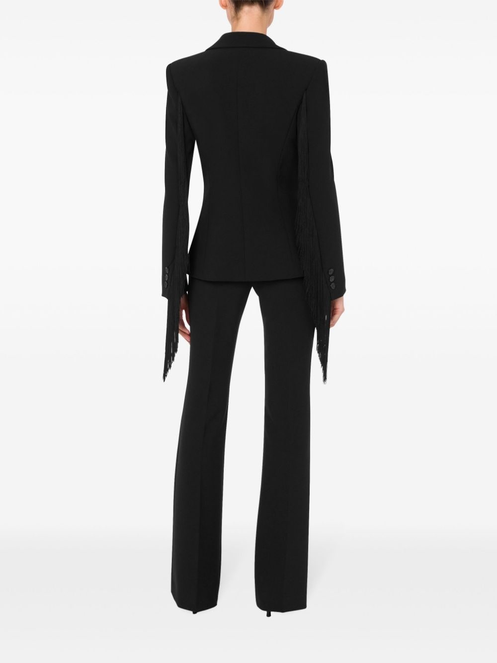 fringed single-breasted blazer - 3