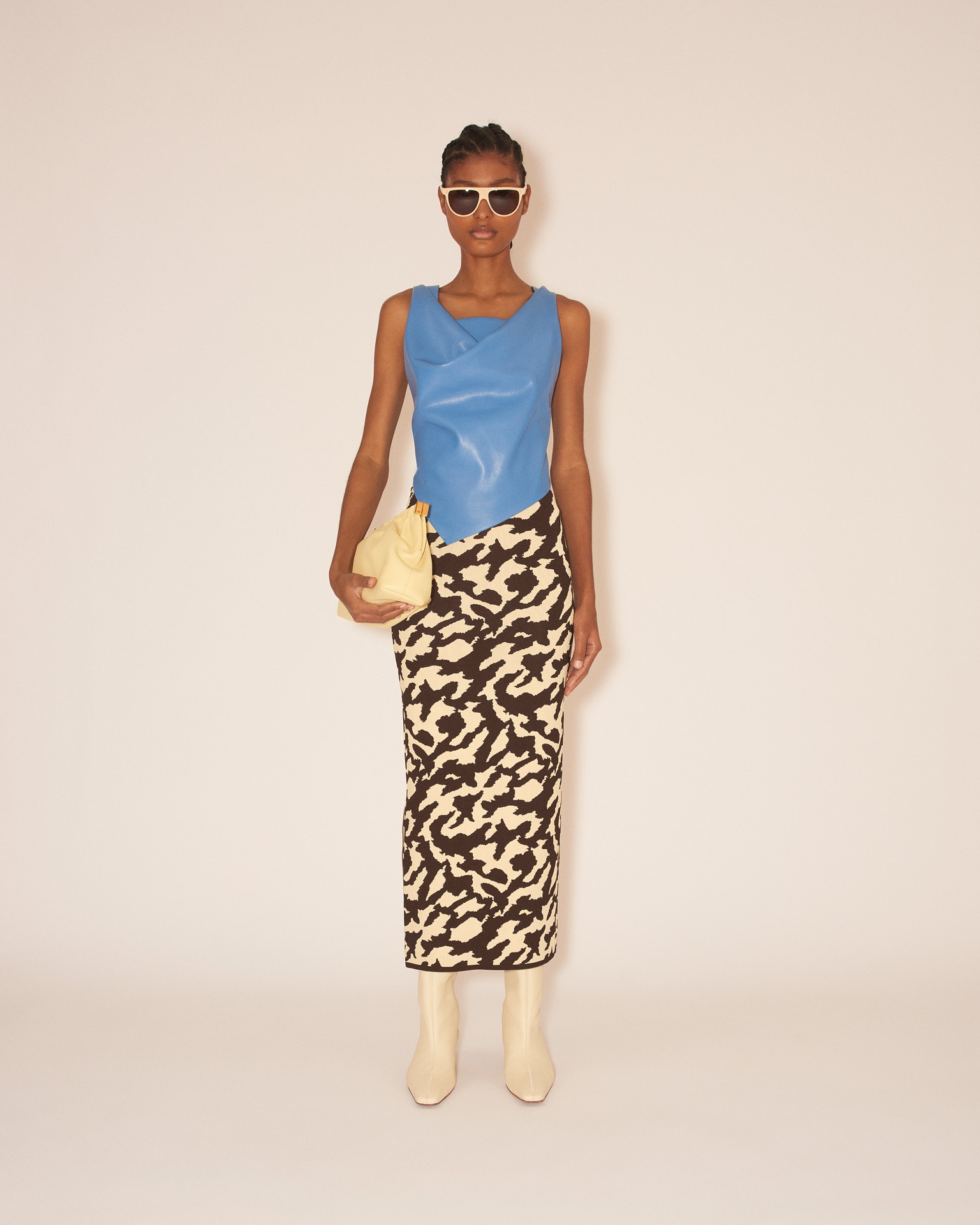 JENNY - Midi tube skirt - Brown/Wax - 3