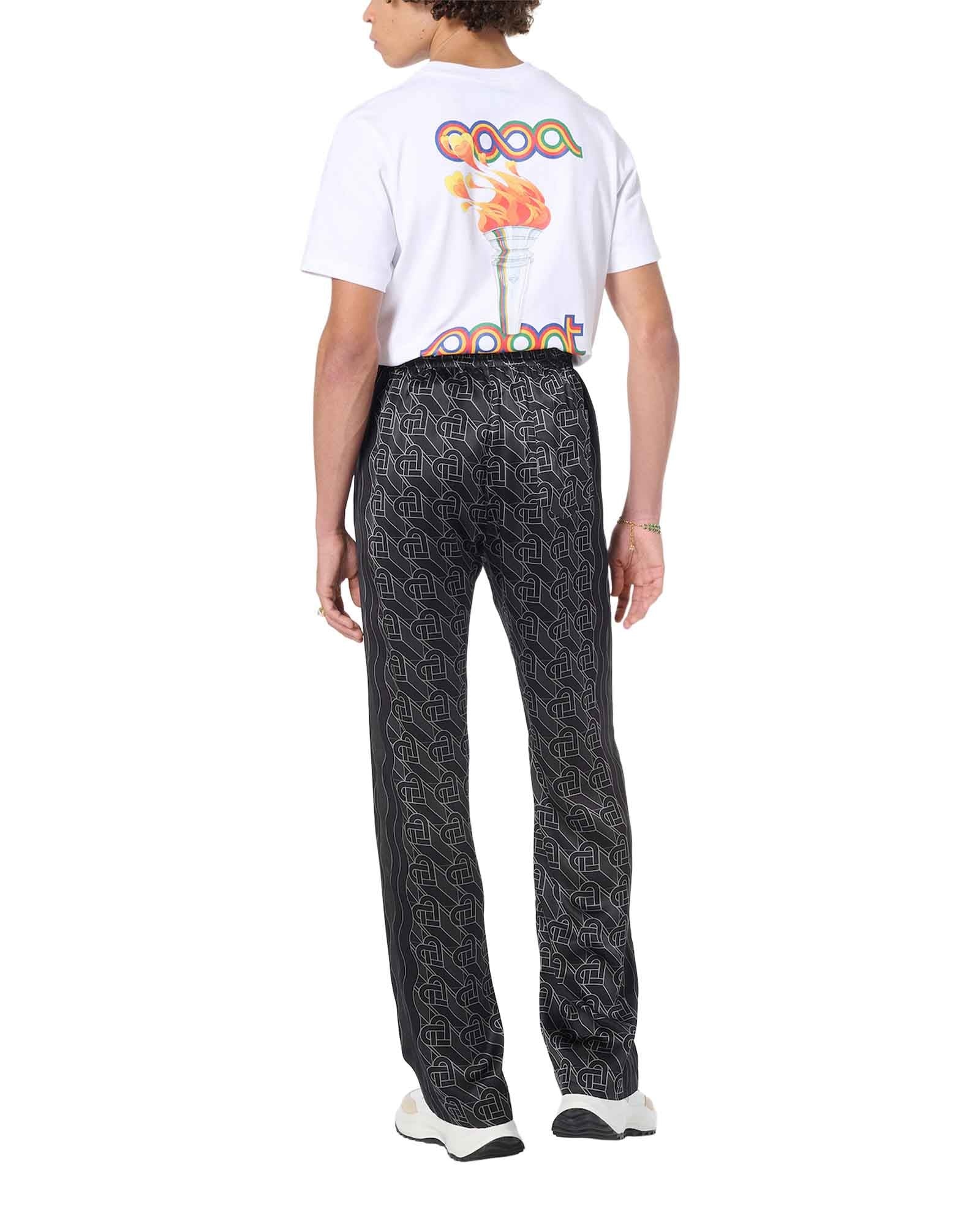 Heart Monogram Pyjama Silk Trousers - 3